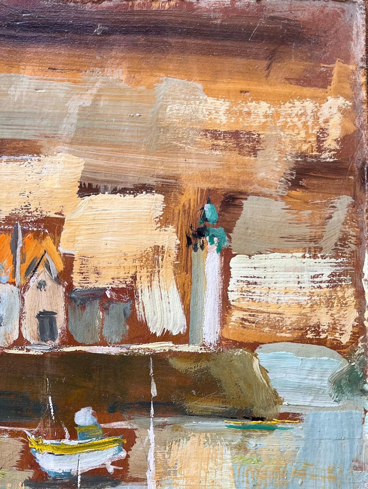 Fanch Lelfrench Impressionist Boats And Lighthouse Scene In Belle île Brittany2003 photo vinterior