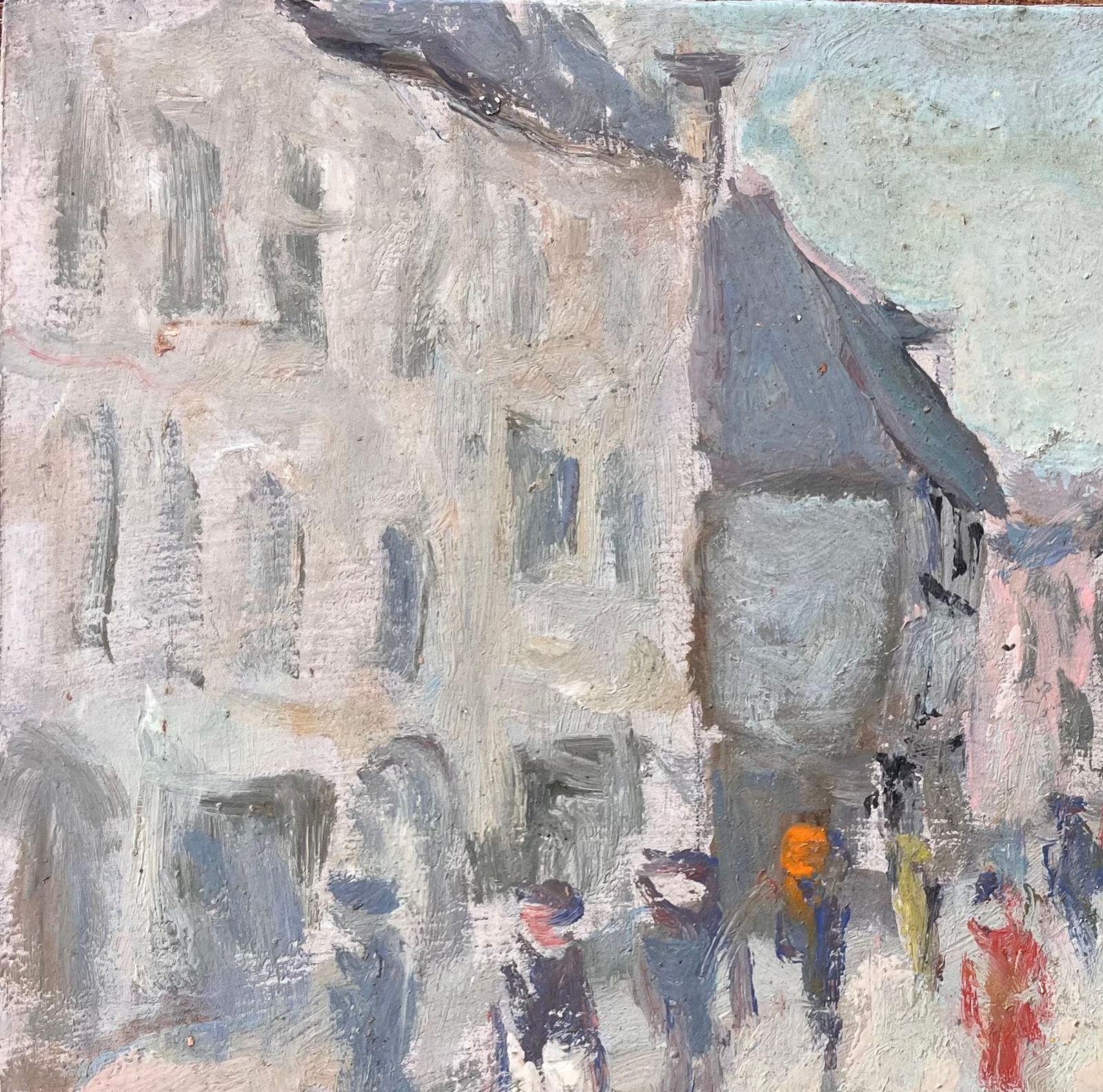 Fanch Lelimpressionist French Street Scene With Figures And Architecture Rue Animée2007 photo for sale