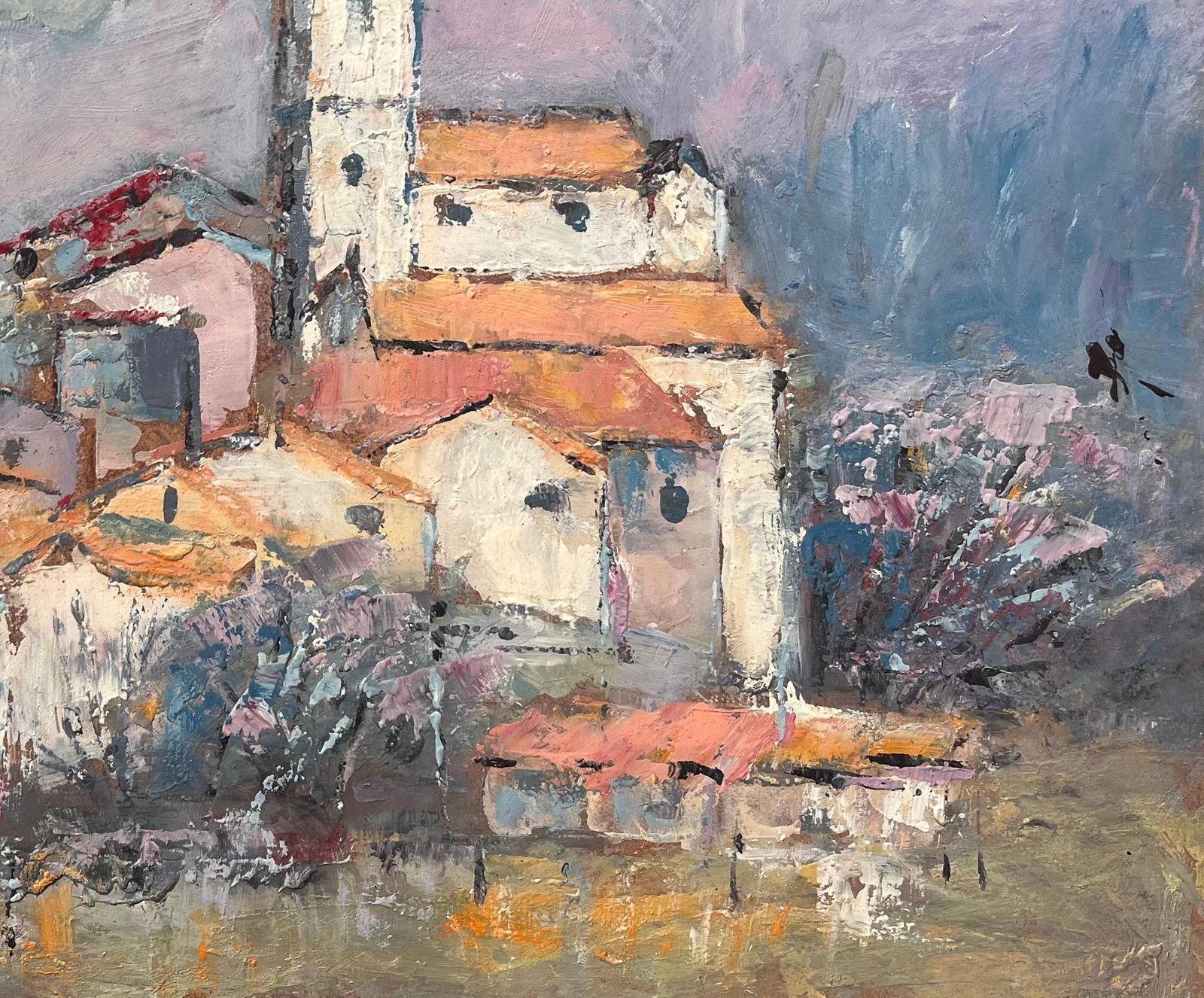 Fanch Lelfrench Impressionist Mountain Village With Church Tower And Red Tiled Roofs photo Art
