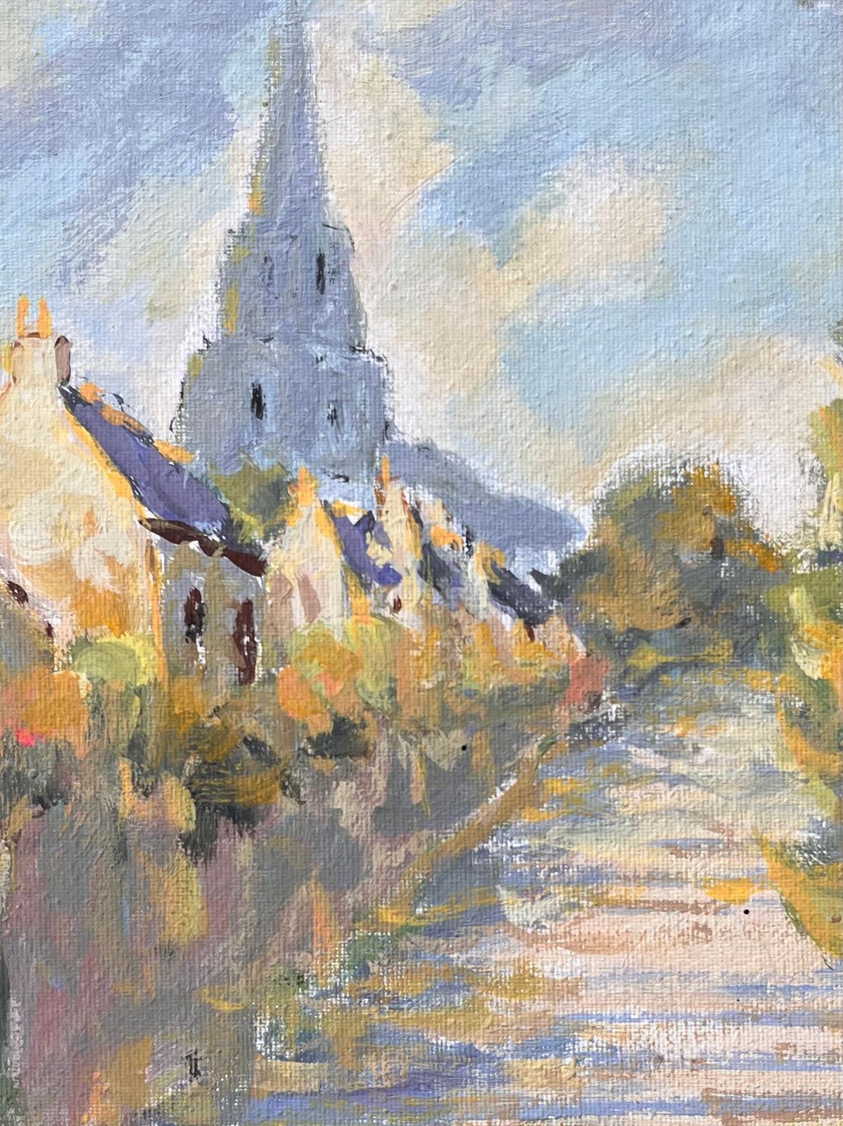 Fanch Lelfrench Impressionist Church Spire View In Lannion In Côtes D’armor Brittany2006 photo buy