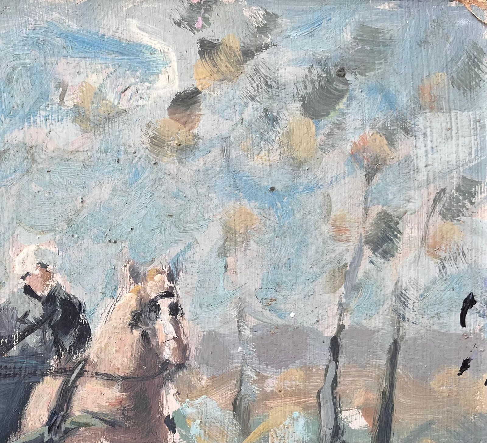 Fanch Lelfrench Impressionist Oil Painting Of Horse And Carriage Ride Through The Country photo vinterior