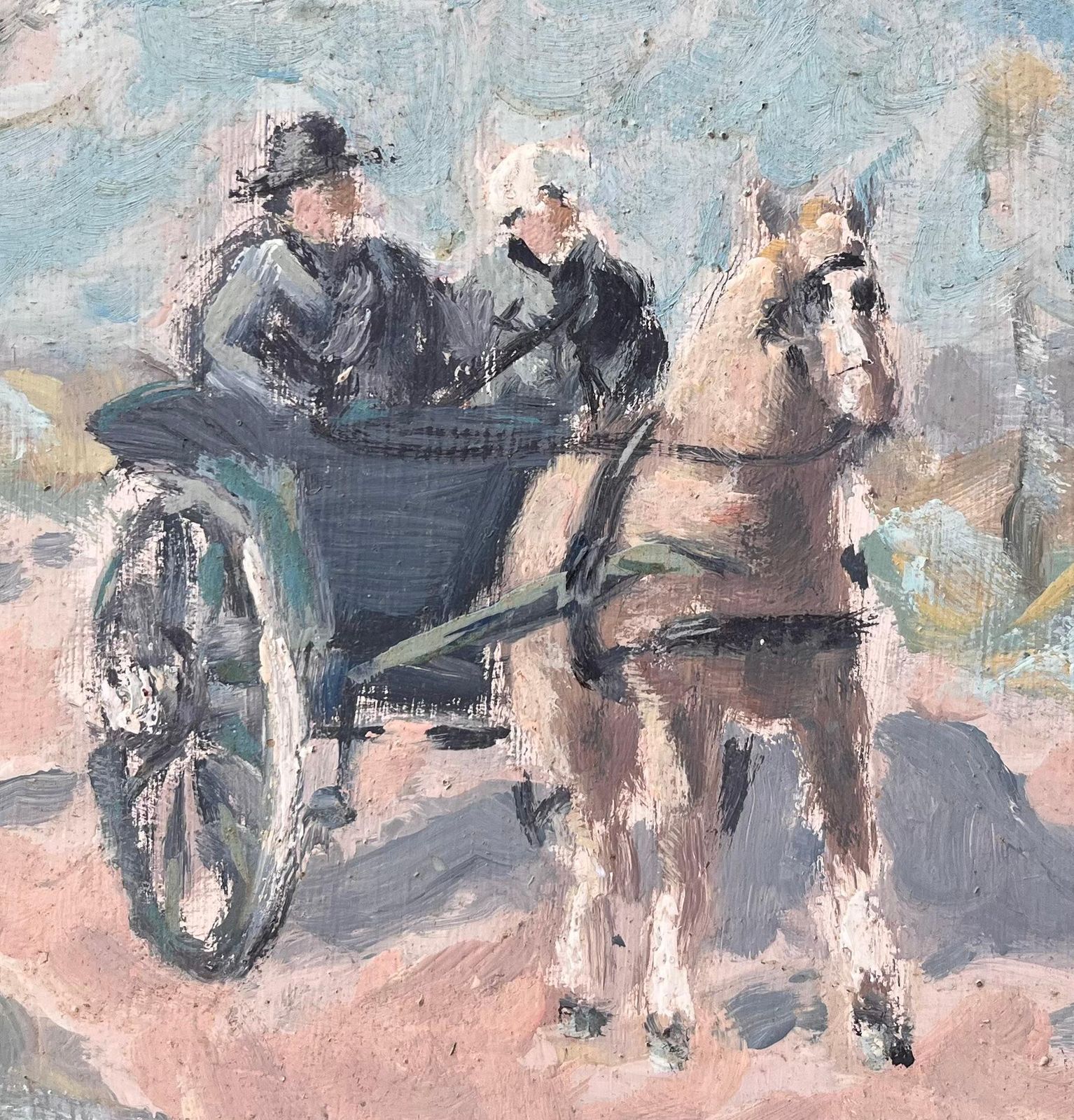 Fanch Lelfrench Impressionist Oil Painting Of Horse And Carriage Ride Through The Country photo buy