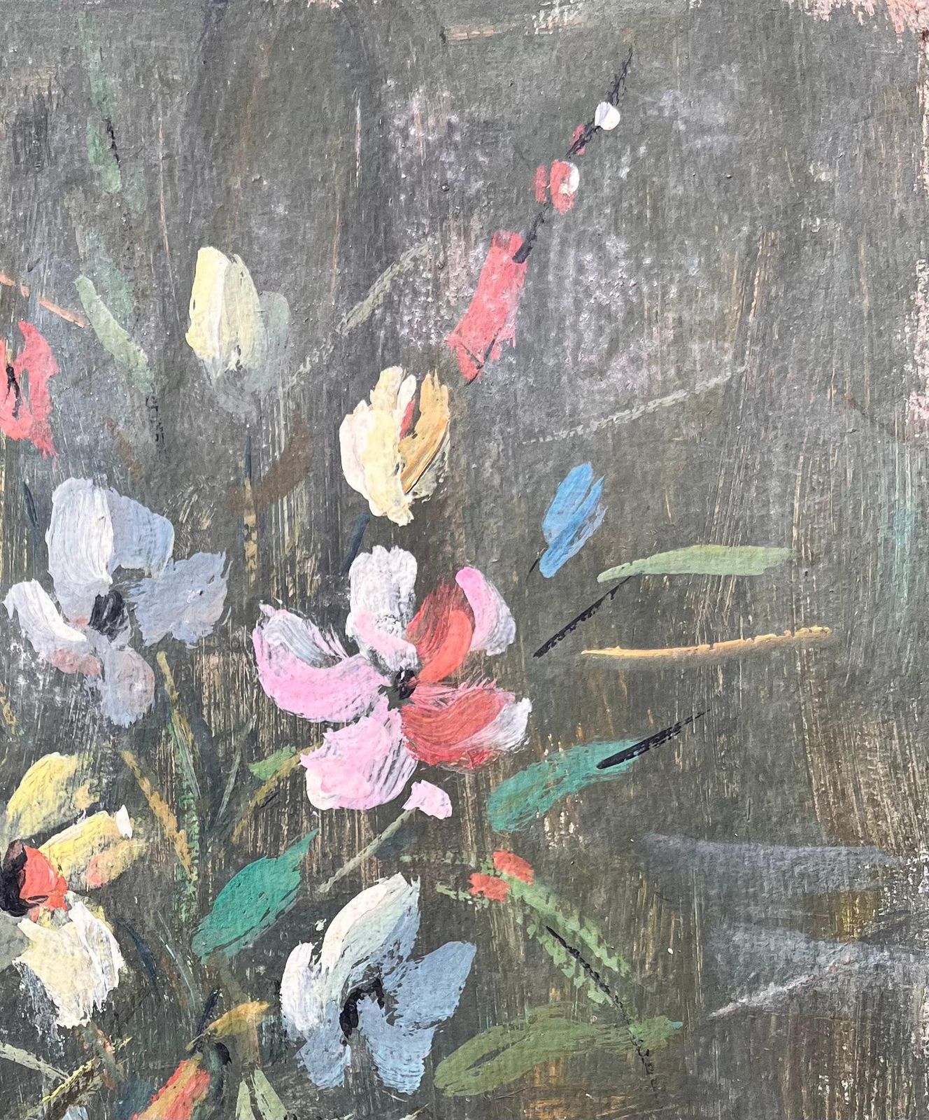 F.L. Rousselfrench Impressionist Still Life Of Wildflowers In Blue Glass Jar1994 photo Art