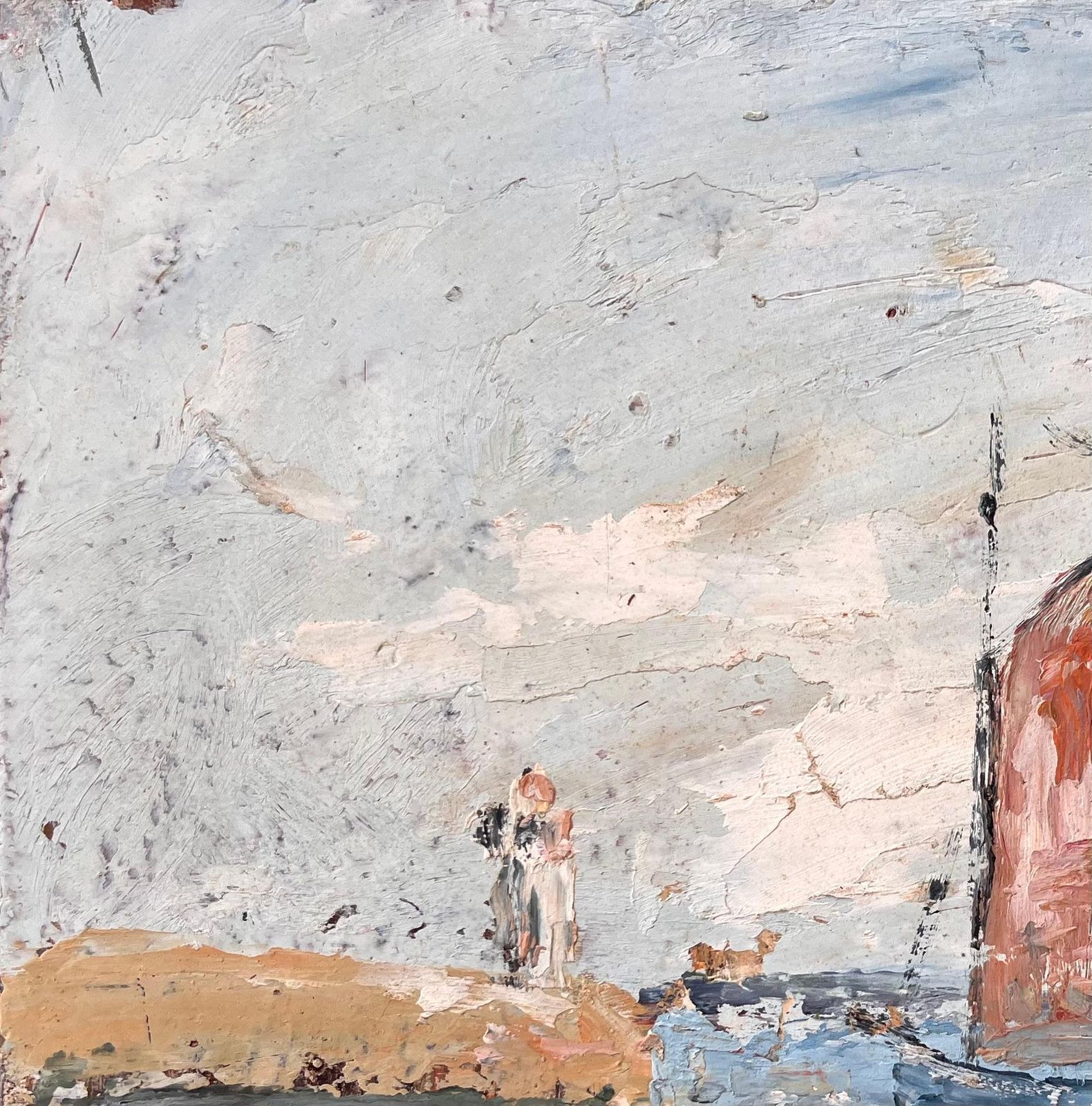 Fanch Lelfrench Impressionist Seascape With Red Sailed Boats And Lighthouse photo 459.0