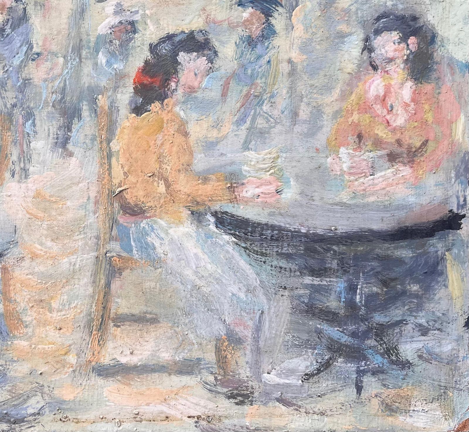 Fanch Lelimpressionist Outdoor Café Scene With Seated Figures And Dappled Light photo 515.0