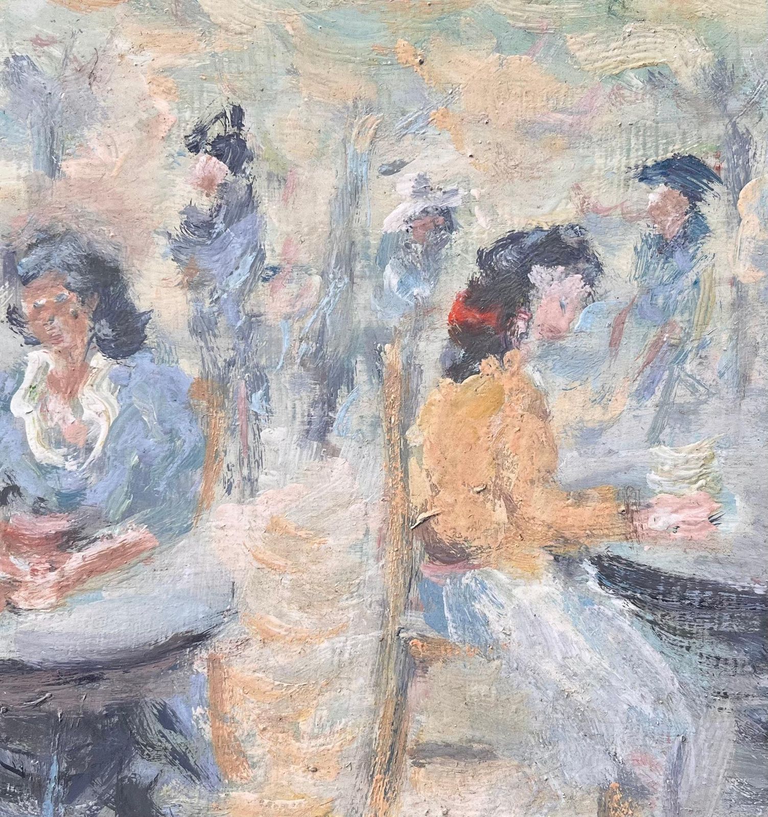 Fanch Lelimpressionist Outdoor Café Scene With Seated Figures And Dappled Light photo buy
