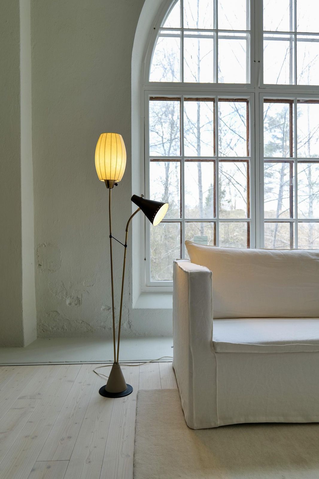 Midcentury Floor Lamp Attributed To Hans Bergström For Ateljé Lyktan Sweden 1950 photo vinterior