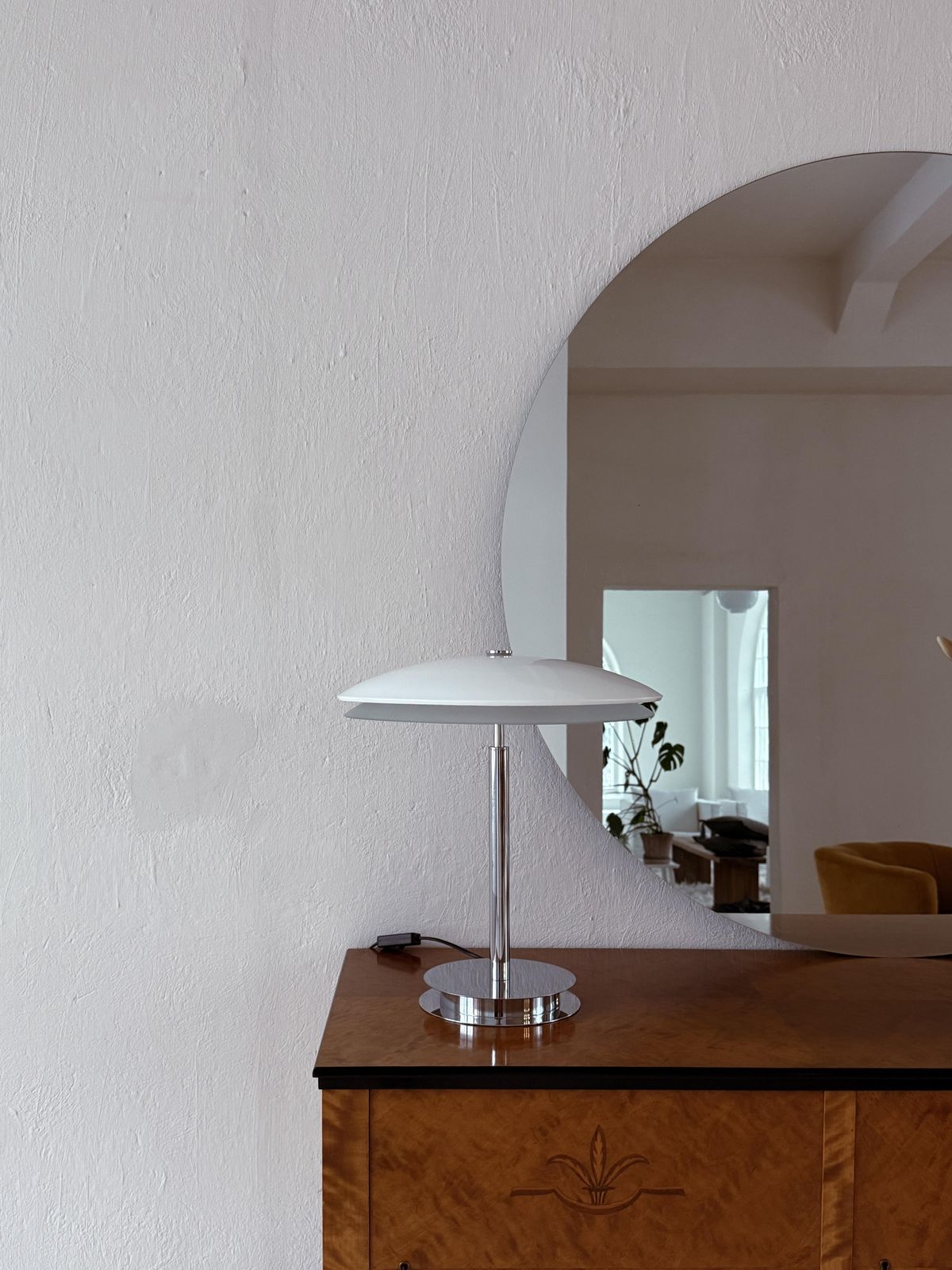 Space Age Fontana Arte "Tris" Glass Table Lamp With Chrome Base Italy, Ca 2000 photo for sale