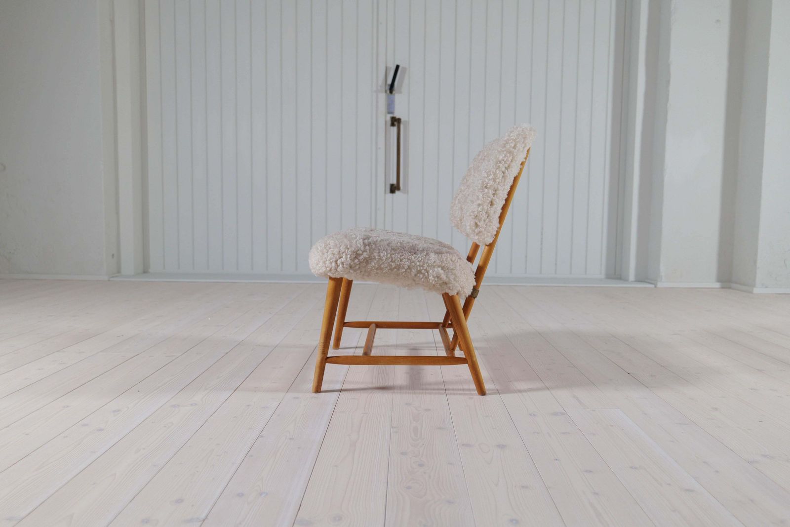 photo furniture Midcentury Modern "Teve" Chair In Sheepskin/Shearling Alf Svensson, Sweden, 1955