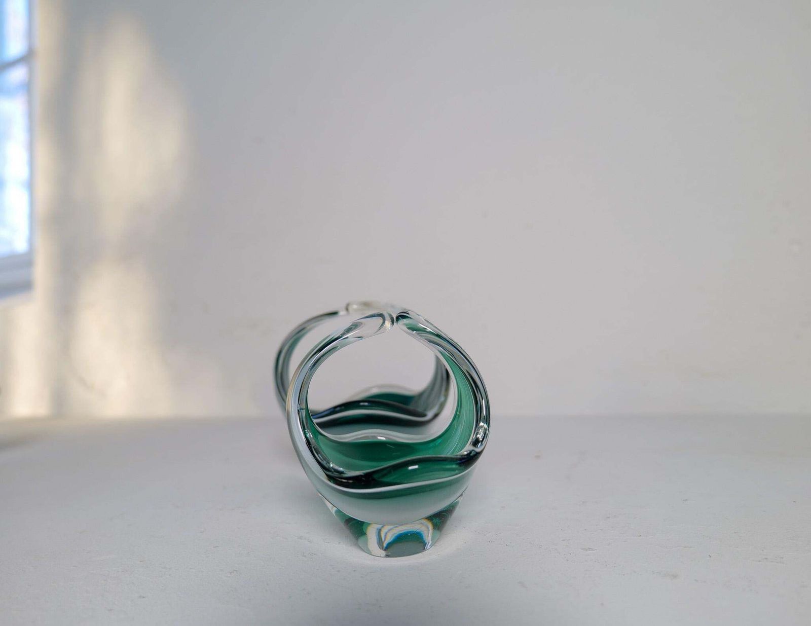 Midcentury Modern Set Of 6 Art Glass Pieces "Coquille" , Flygfors Sweden 1955 photo vintage