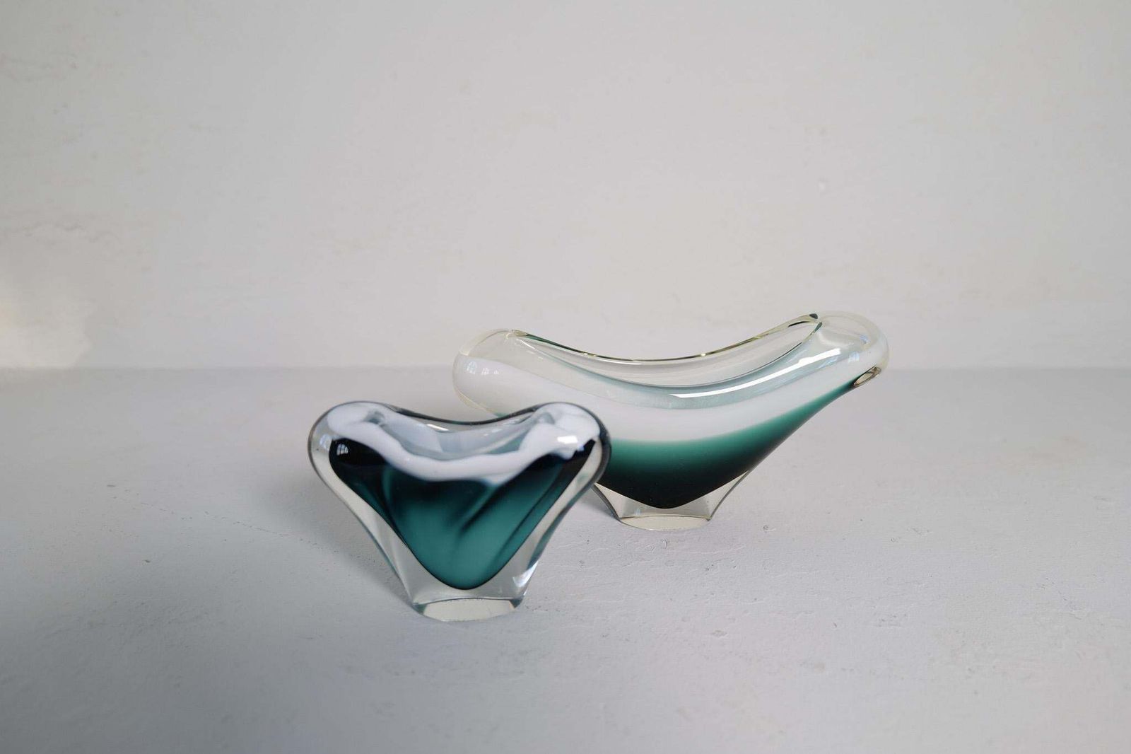 photo for sale Midcentury Modern Set Of 6 Art Glass Pieces "Coquille" , Flygfors Sweden 1955