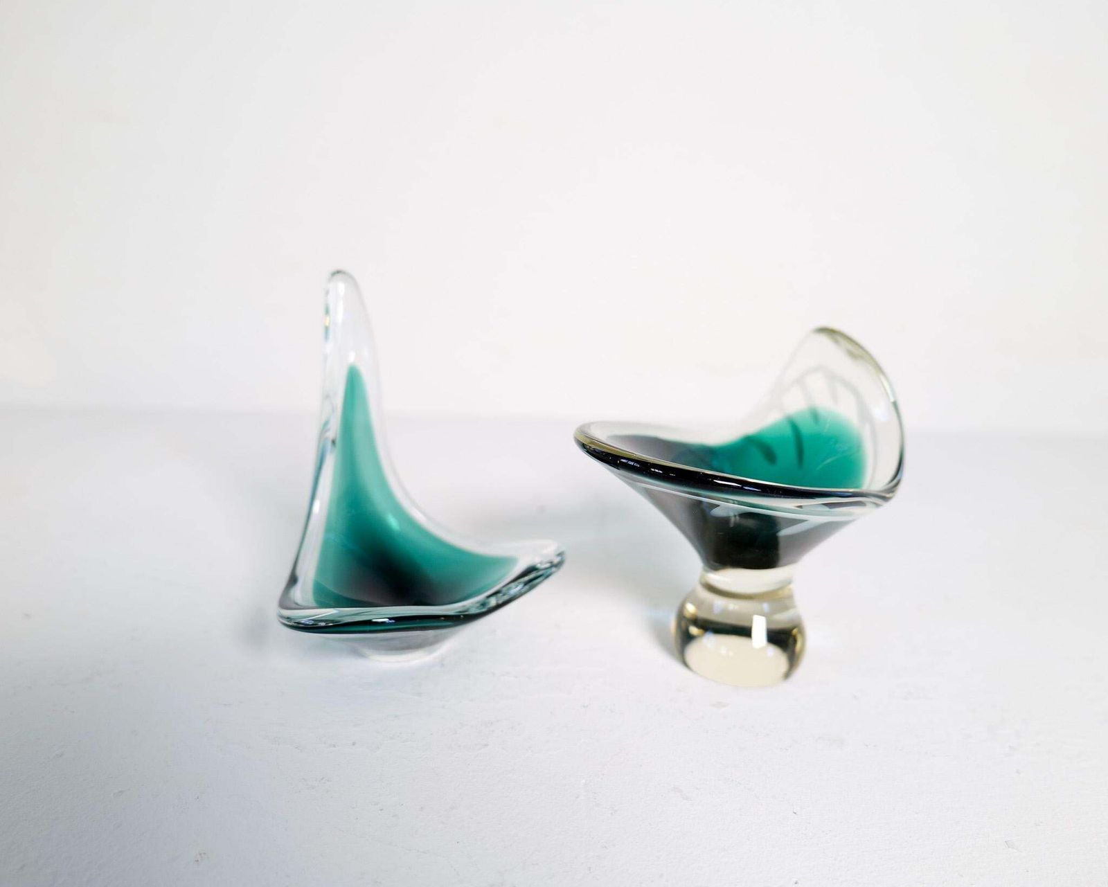 photo vinterior Midcentury Modern Set Of 6 Art Glass Pieces "Coquille" , Flygfors Sweden 1955
