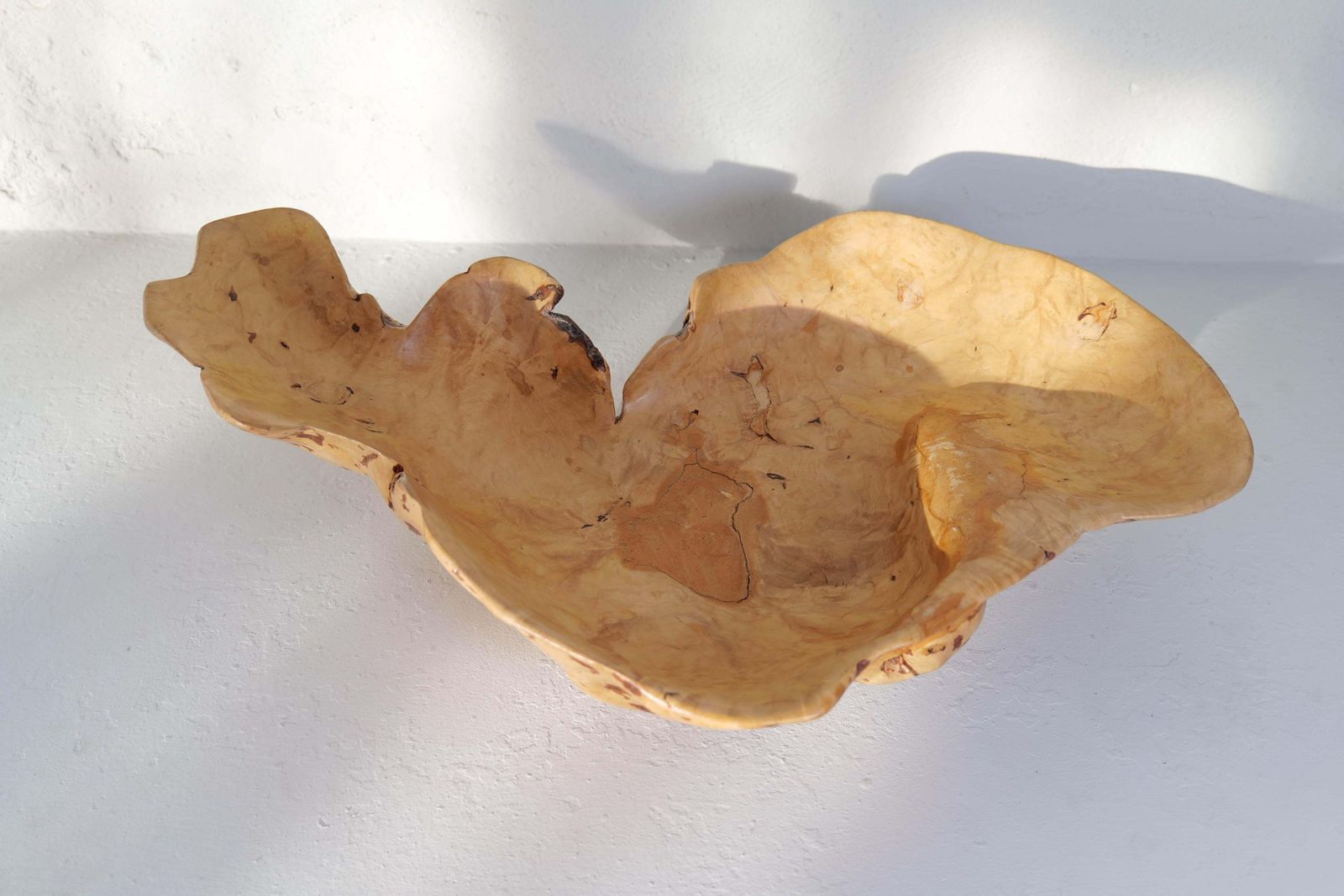 photo furniture Swedish Folk Art Exeptional Large Organic Burl Curly Birch Bowl, 1980s