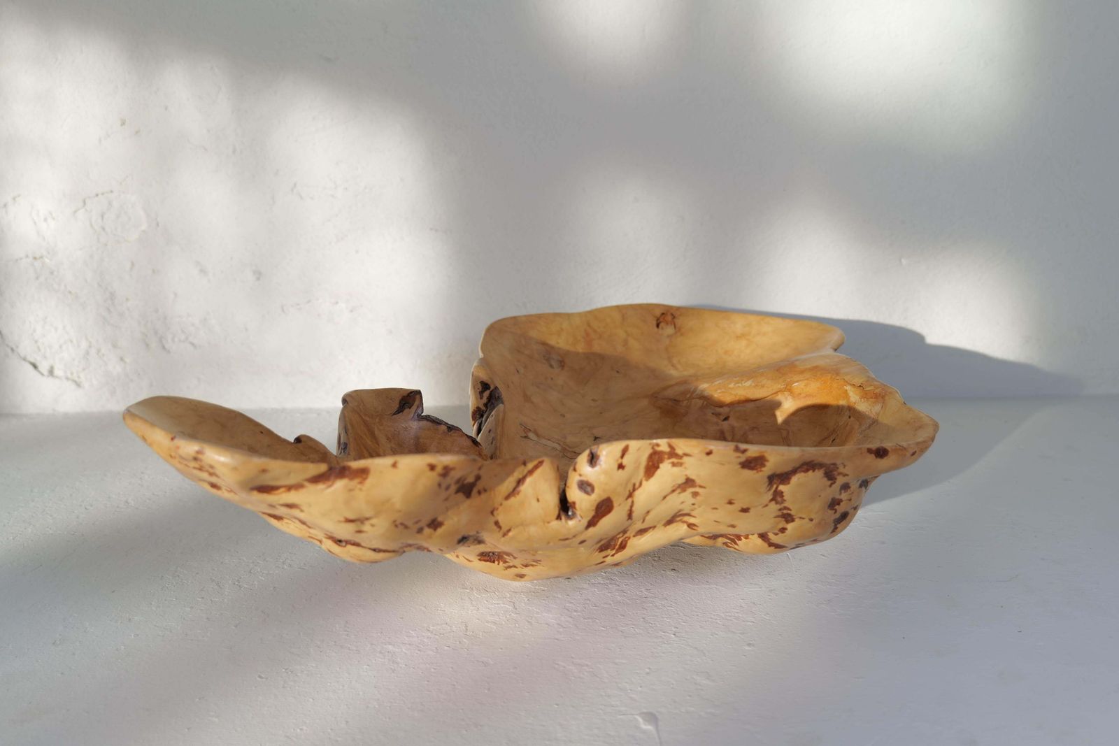 Home Decor Swedish Folk Art Exeptional Large Organic Burl Curly Birch Bowl, 1980s photo