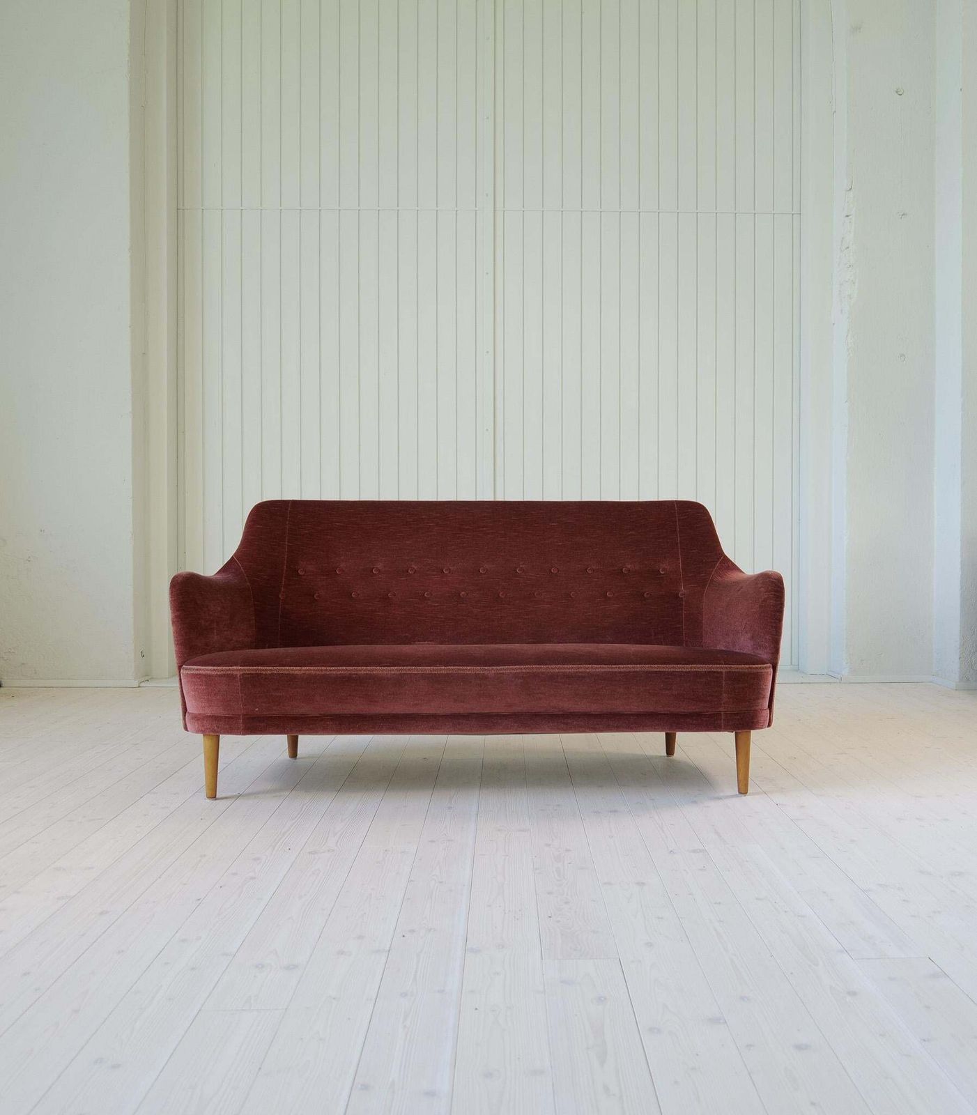 Midcentury Modern Rare Carl Malmsten Velvet "Samsas" Sofa Sweden, 1960s photo furniture