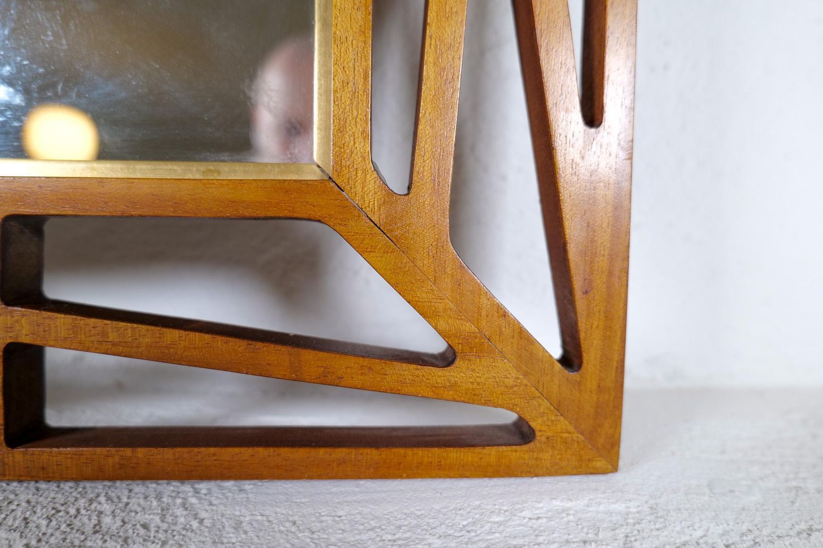 Midcentury Modern Yngve Ekström Mirror "Konkret" By Eden Spegel In Sweden photo vintage