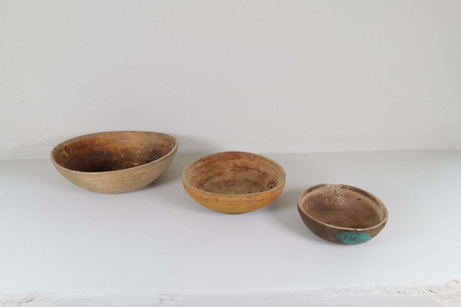Set Of Three Swedish Folk Art, Unique 19th Century Farmers Bowls photo Home Decor