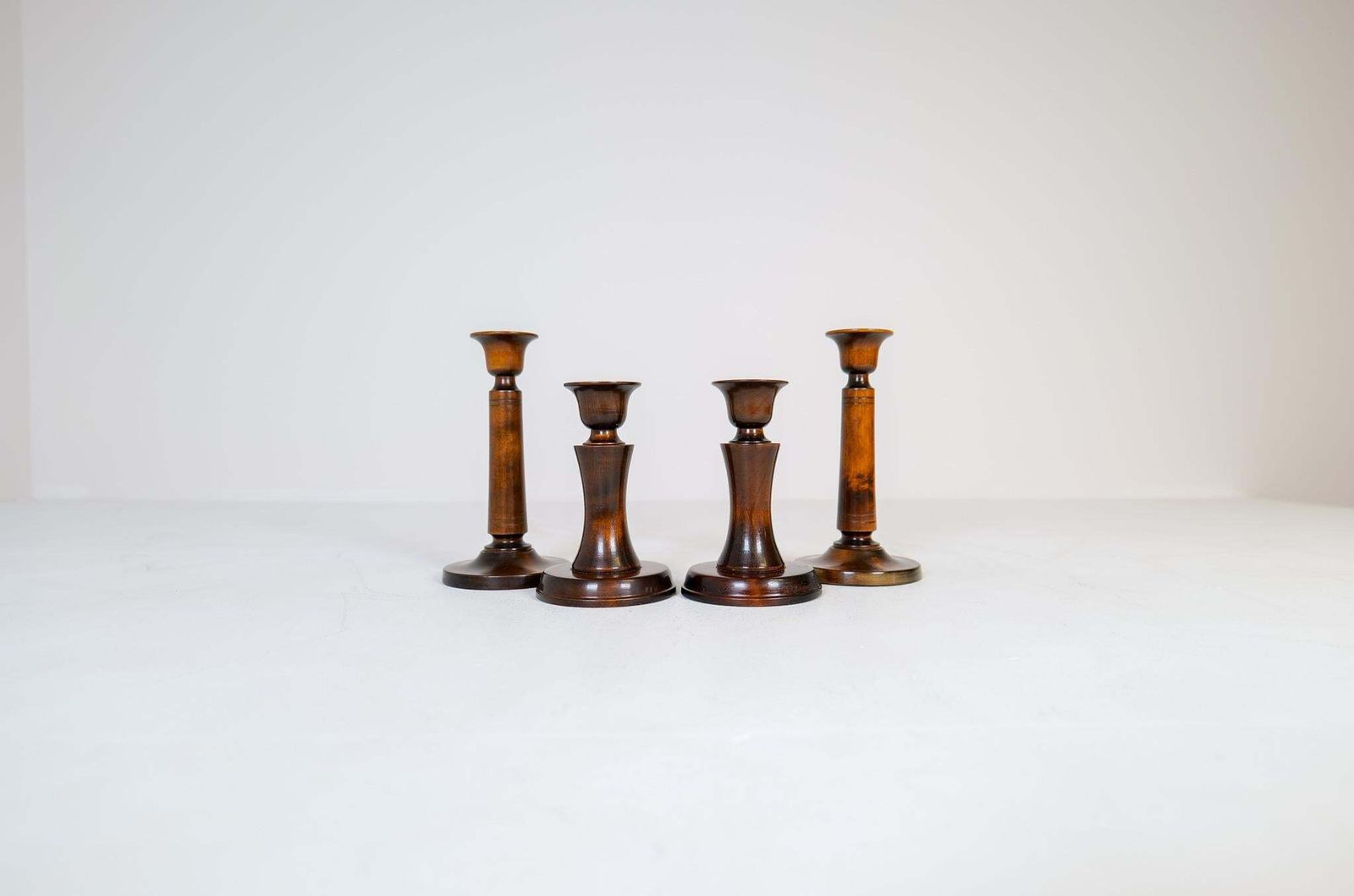 Midcentury Set Of 4 Candlesticks In Birch Carl Malmsten Sweden 1960s photo furniture