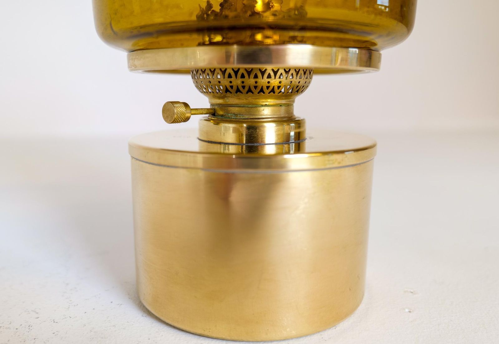 Hans Agne Jakobsson Oil Lamp Model L 47 In Brass And Glass, 1960s, Sweden photo vinterior