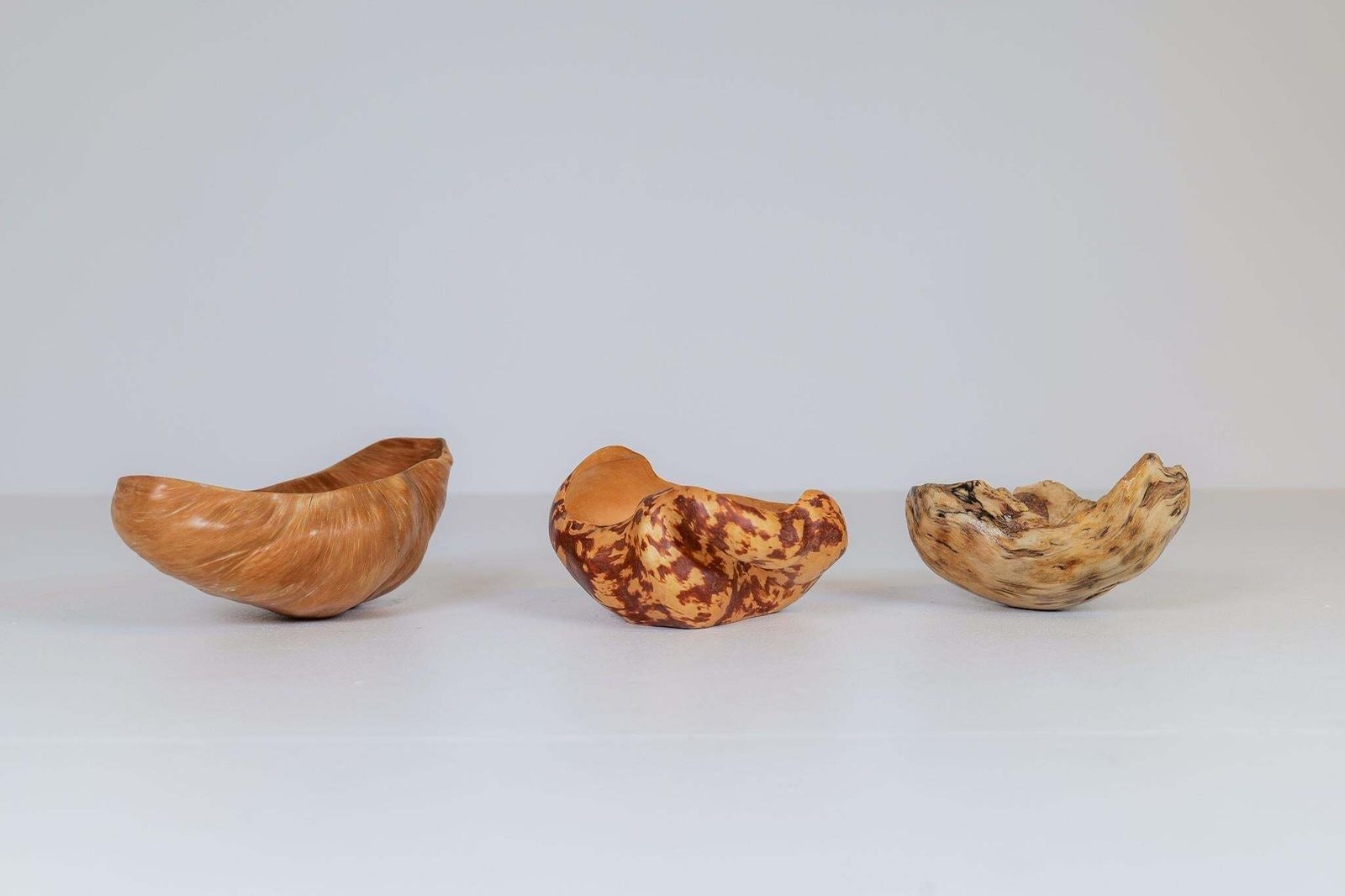Set Of 3 Swedishs Folk Art Organic Burl Bowls, Circa 1960 1970s photo Home Decor