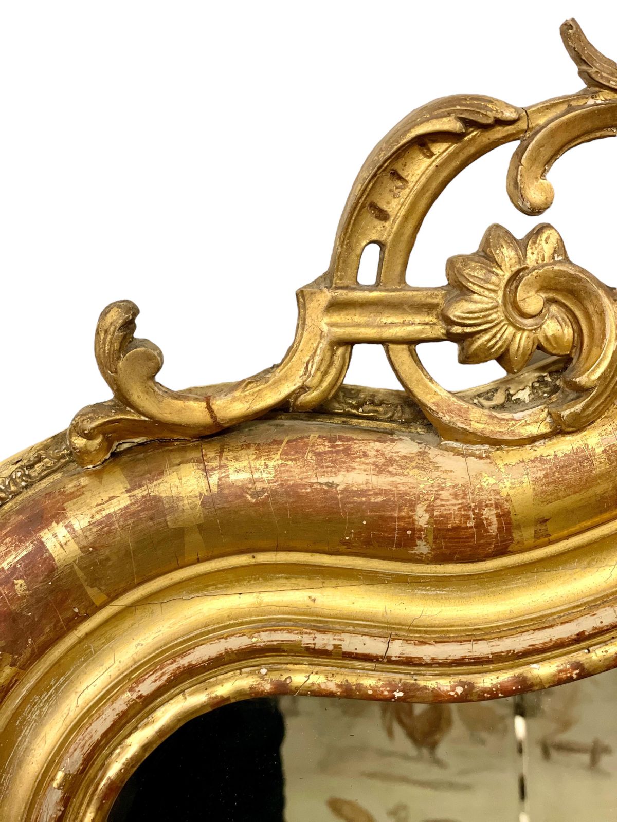 19th Century Ornate Louis Philippe Giltwood Mirror photo Home Decor