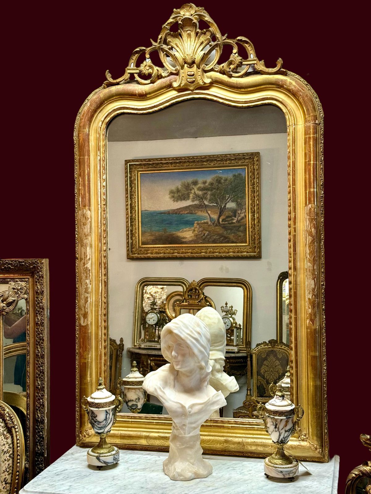 photo buy 19th Century Ornate Louis Philippe Giltwood Mirror