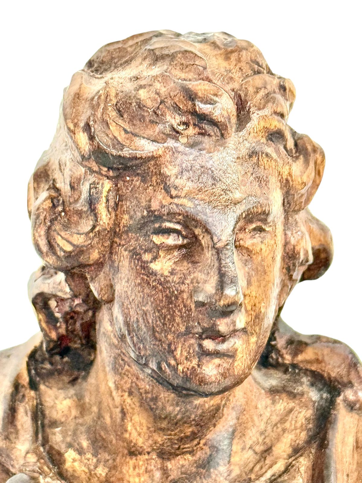 photo vintage Rare 18th Century Limewood Sculpture Of A Royal Figure, Probably Roi Louis XV