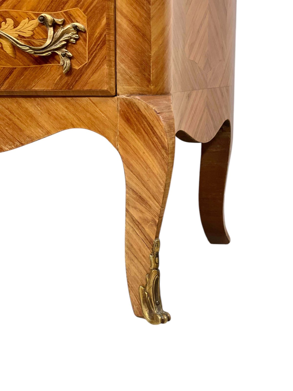 photo vinterior Louis XV Style Marquetry Chiffonnier With Pink Marble Top And Ormolu Mounts