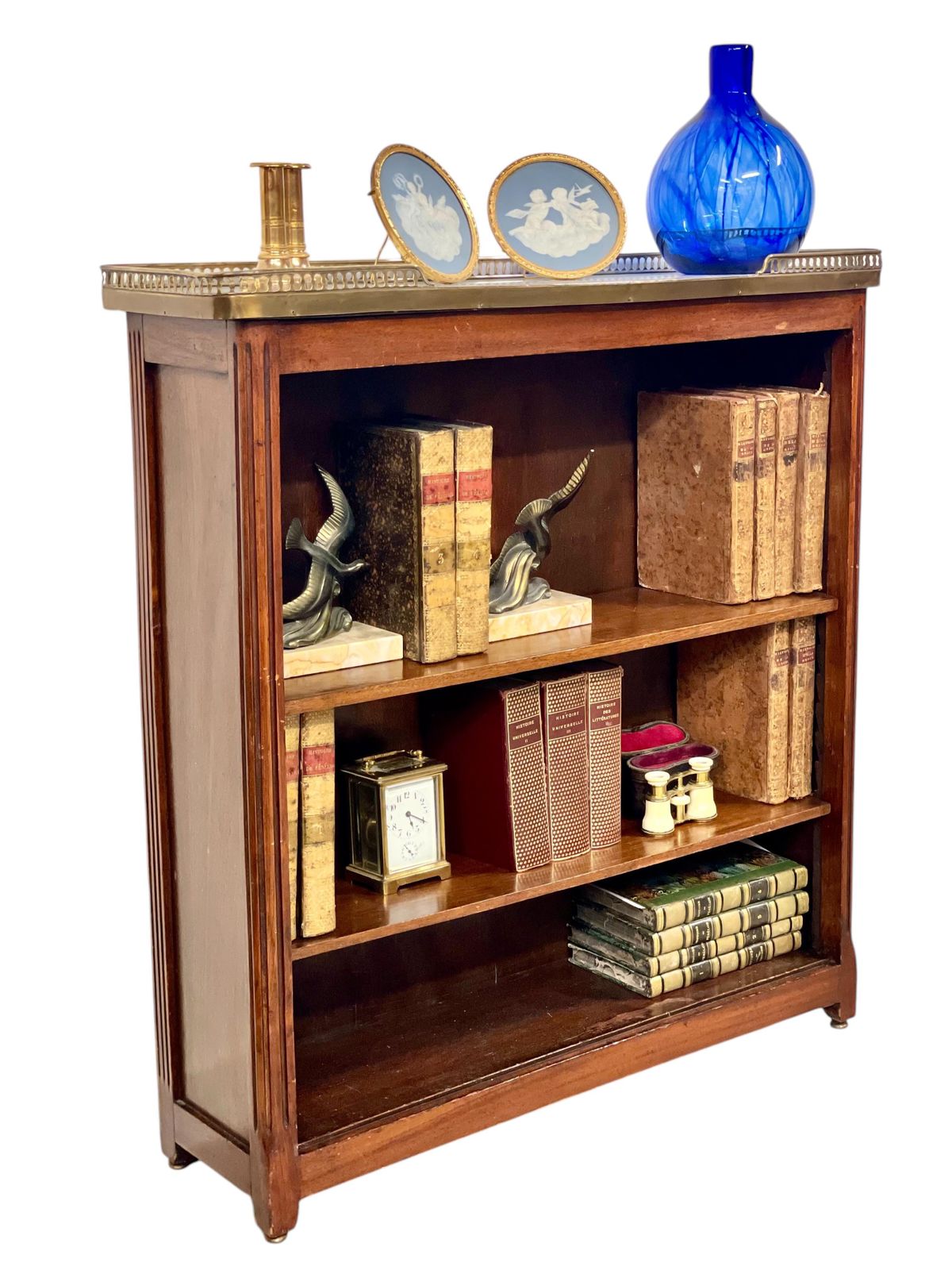 photo buy Bookshelf Or Bibus With Marble Top And Brass Gallery, 19th Century