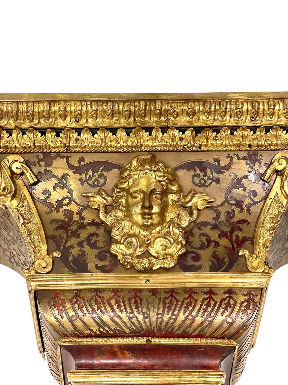 19th Century Wall Bracket Console With Gilt Bronze Mask And Satyrs photo vintage