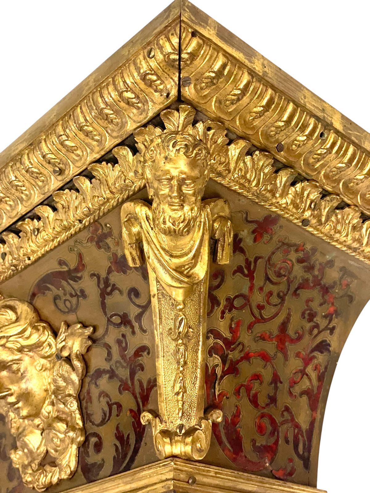 photo furniture 19th Century Wall Bracket Console With Gilt Bronze Mask And Satyrs