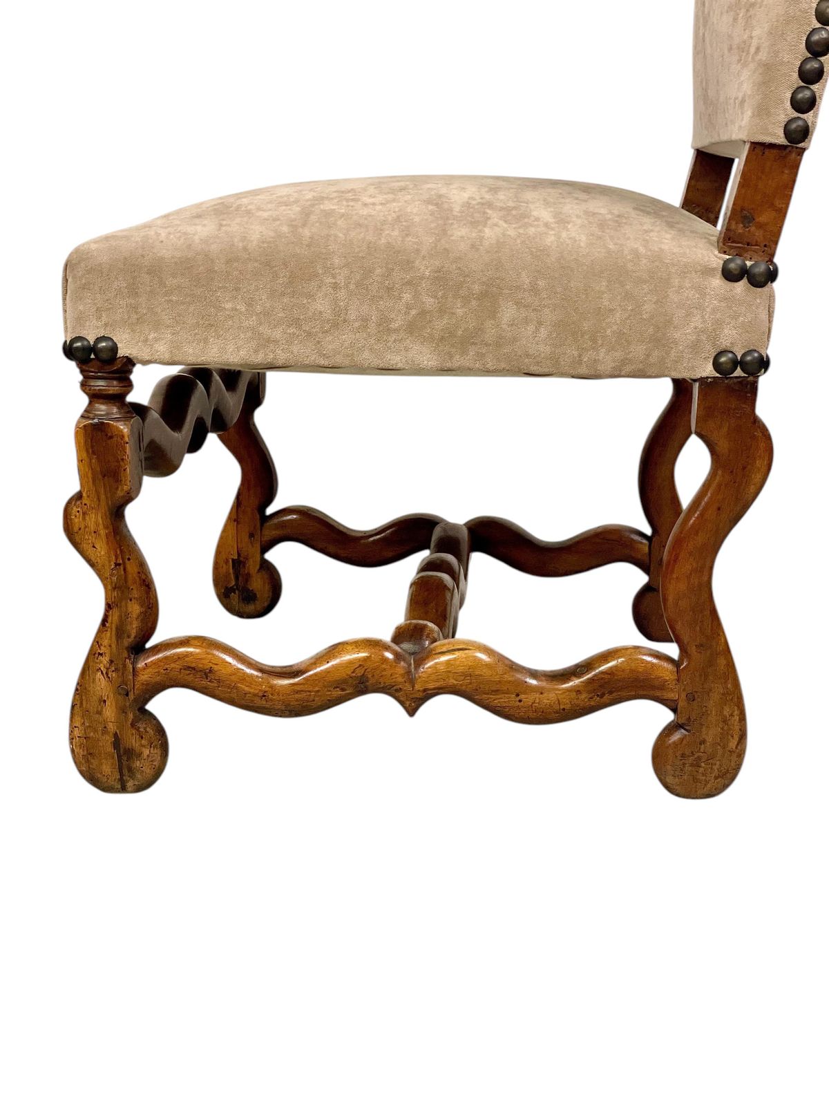 photo furniture Three 17th Century Louis XIII Walnut Chairs With Velvet Upholstery