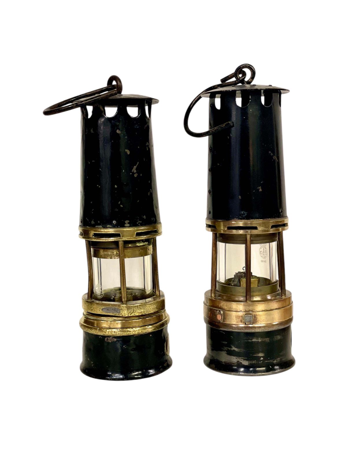 Rare Arras Miner Lamps With Baccarat Crystal, Early 20th Century photo vintage