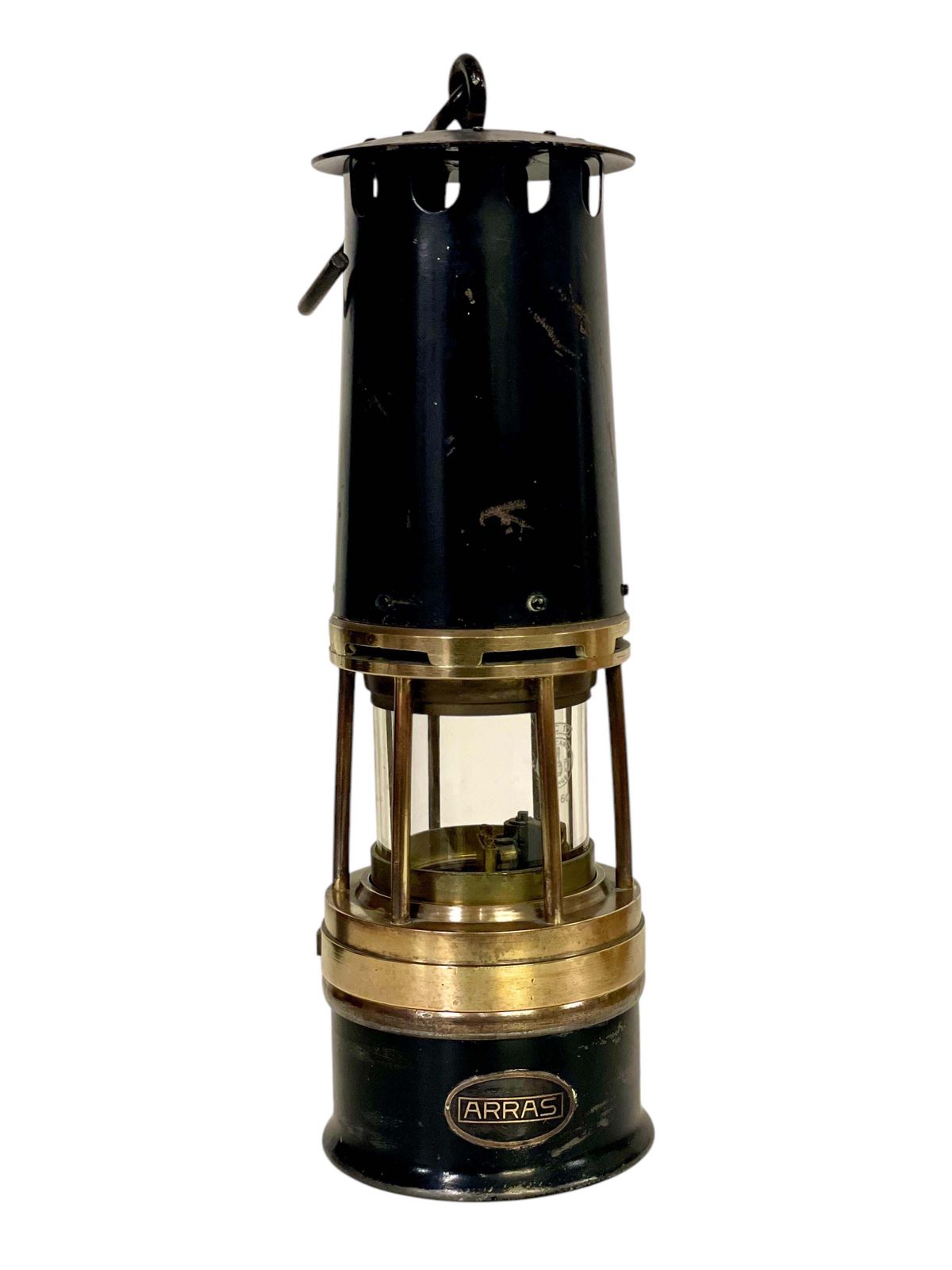 photo vinterior Rare Arras Miner Lamps With Baccarat Crystal, Early 20th Century