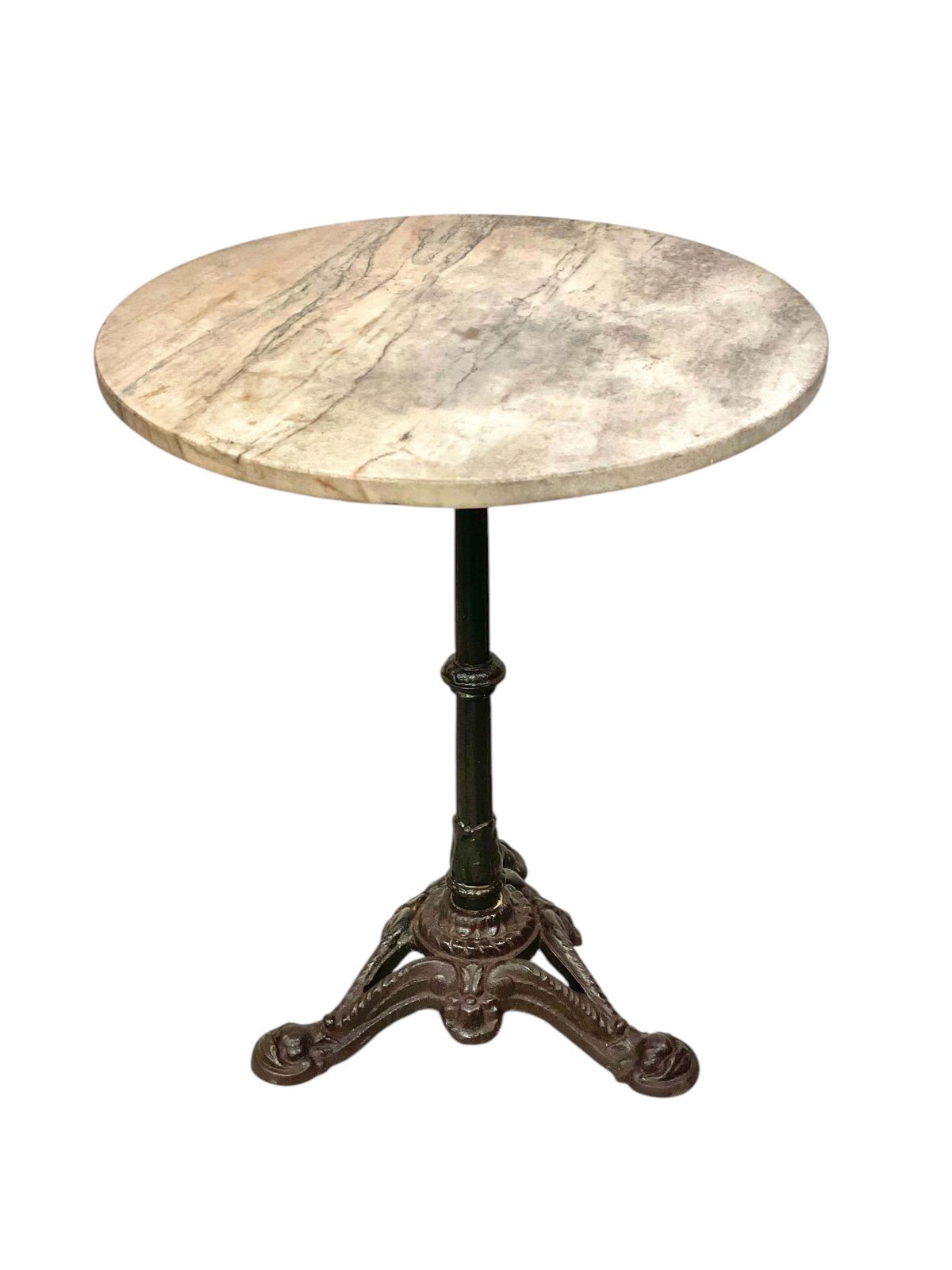 19th Century French Marble Top And Cast Iron Bistro Table photo furniture