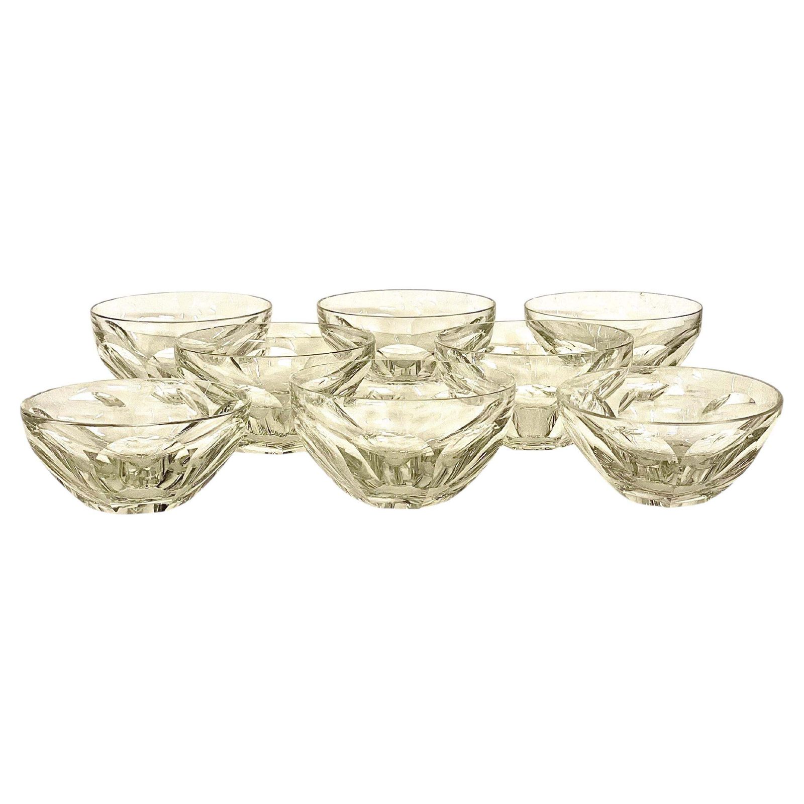 Set Of 8 Hand Cut Vintage Crystal Bowls By Baccarat, France 20th Century photo furniture