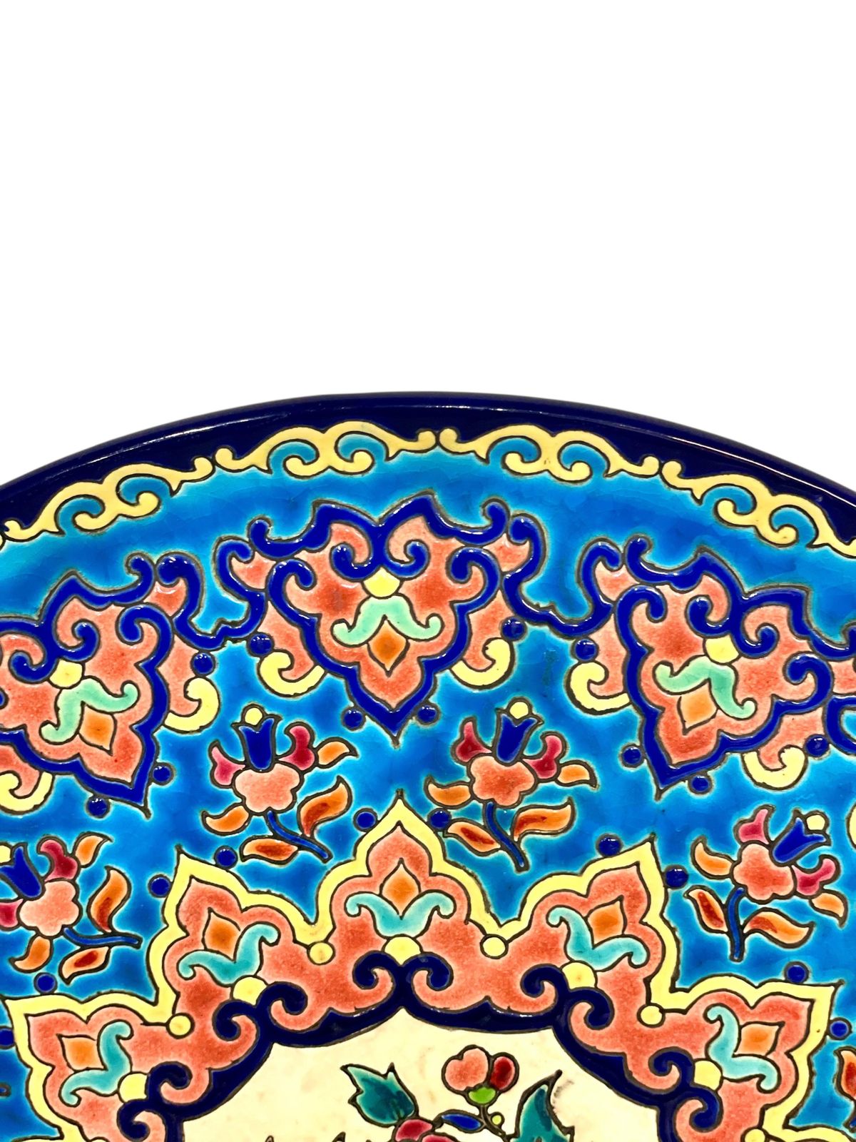 Hand Painted Longwy Centerpiece, Circa 1950 photo for sale