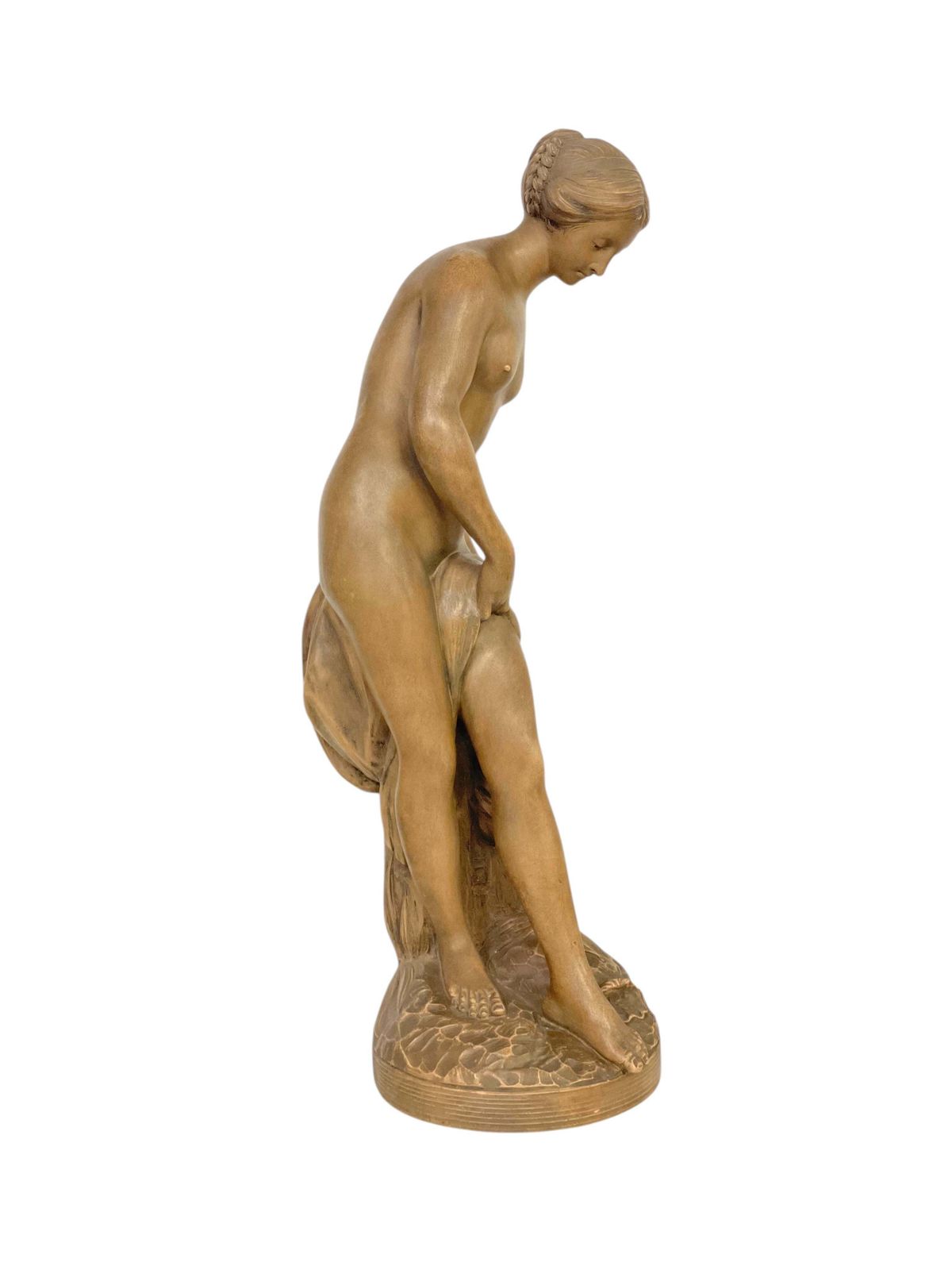 1213.0 Terracotta Sculpture « La Baigneuse »  After Falconet 19th Century photo