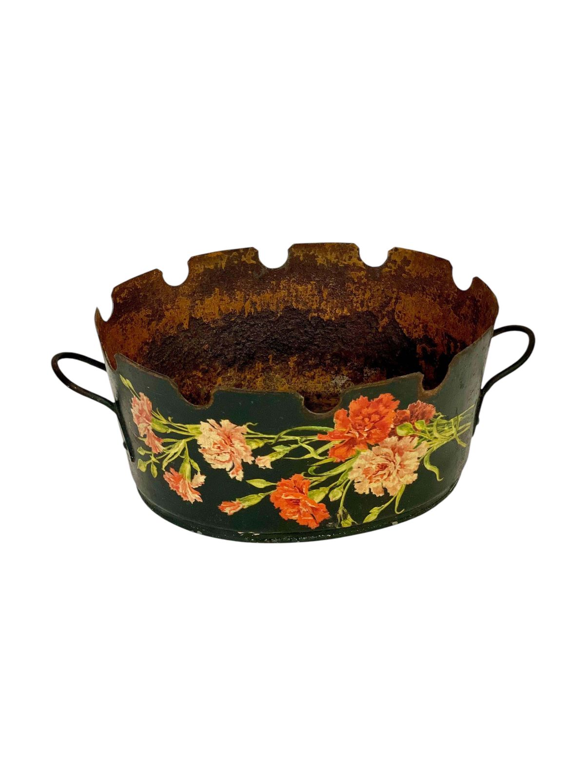 photo for sale 19th Century Exquisite Hand Painted Petite Cachepot