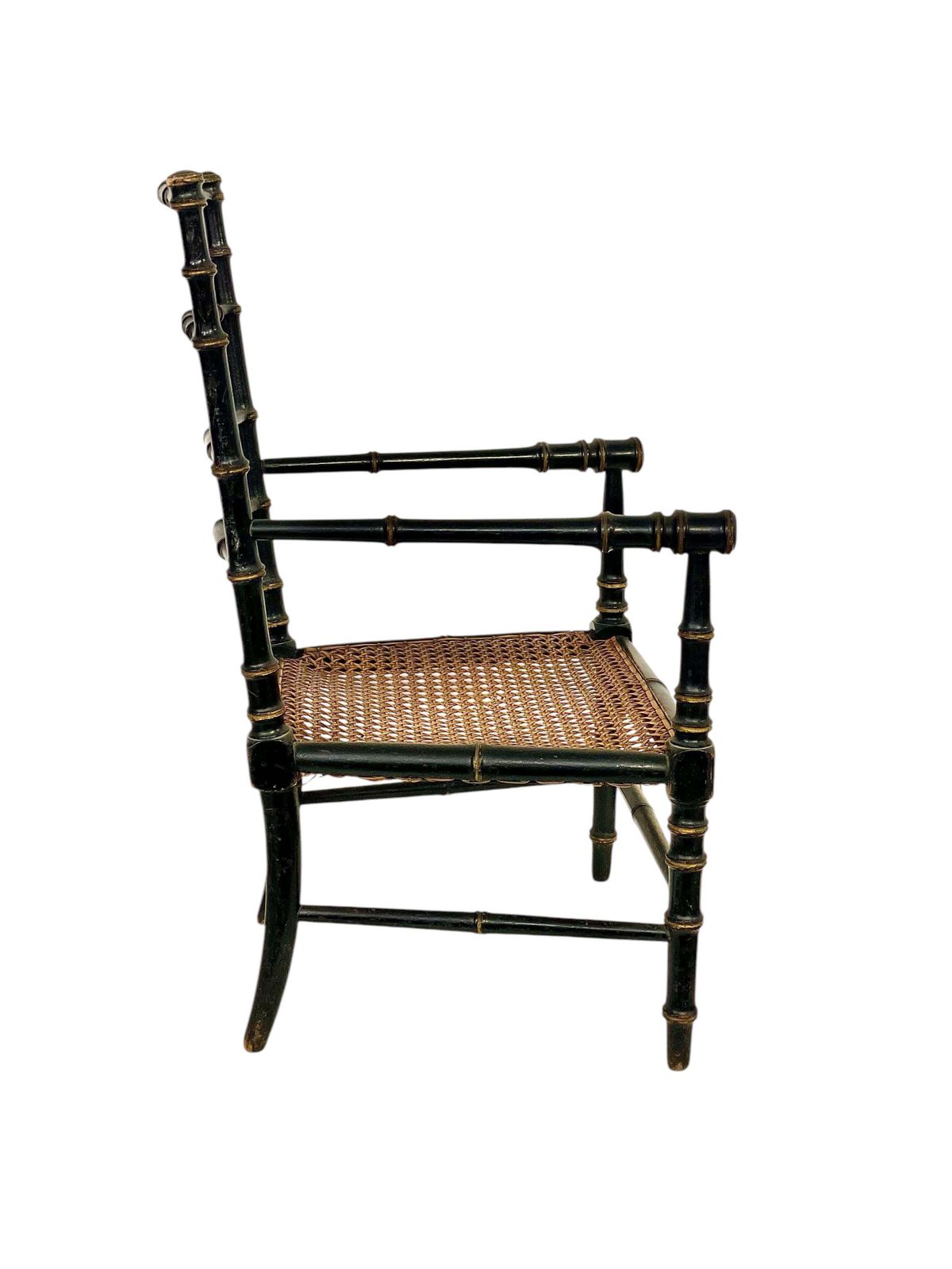 19th Century Faux Bamboo And Caned Children’s Chair photo vinterior