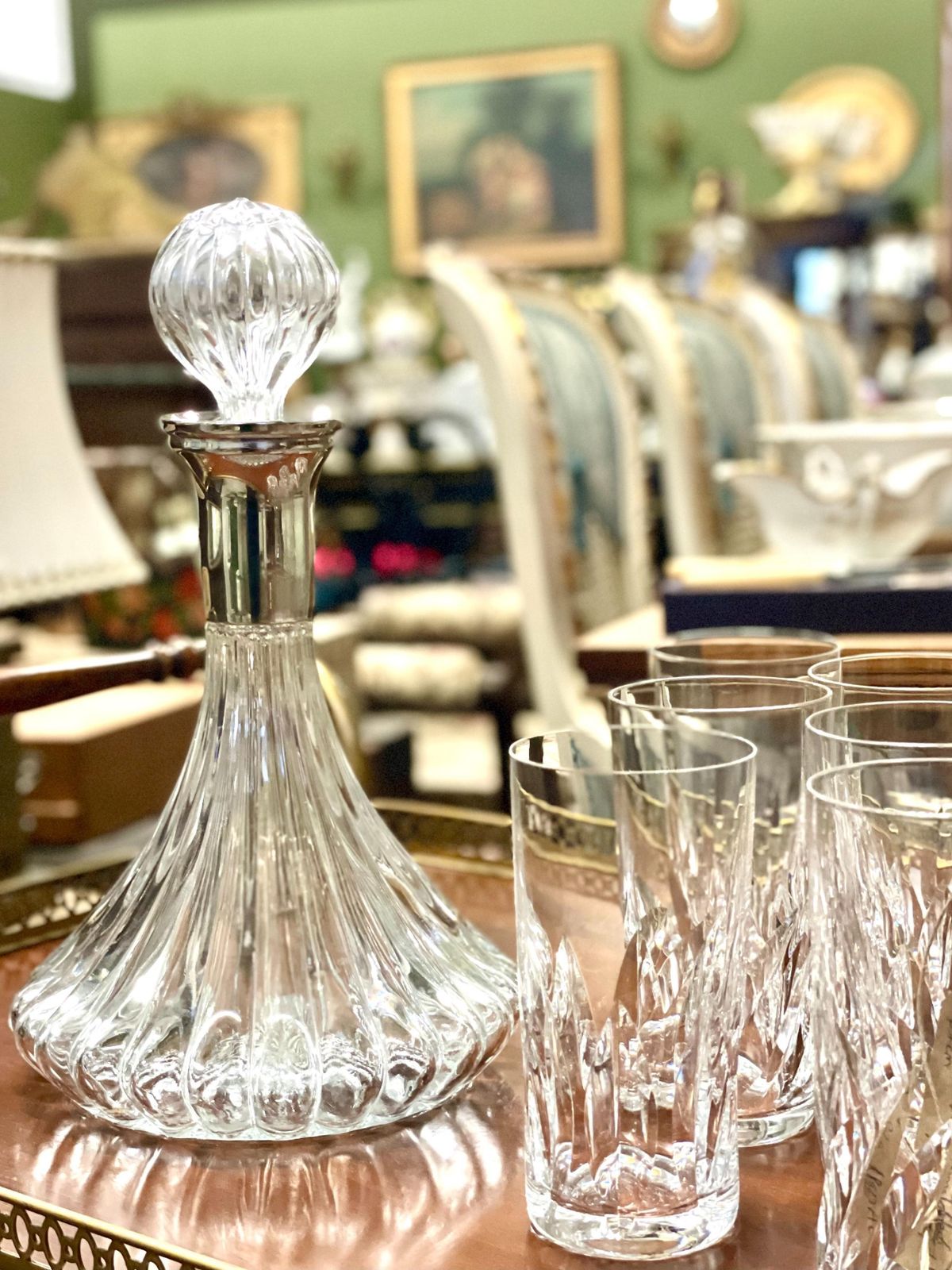 20th Century Large Lidded Crystal And Silver Plated Decanter photo vinterior