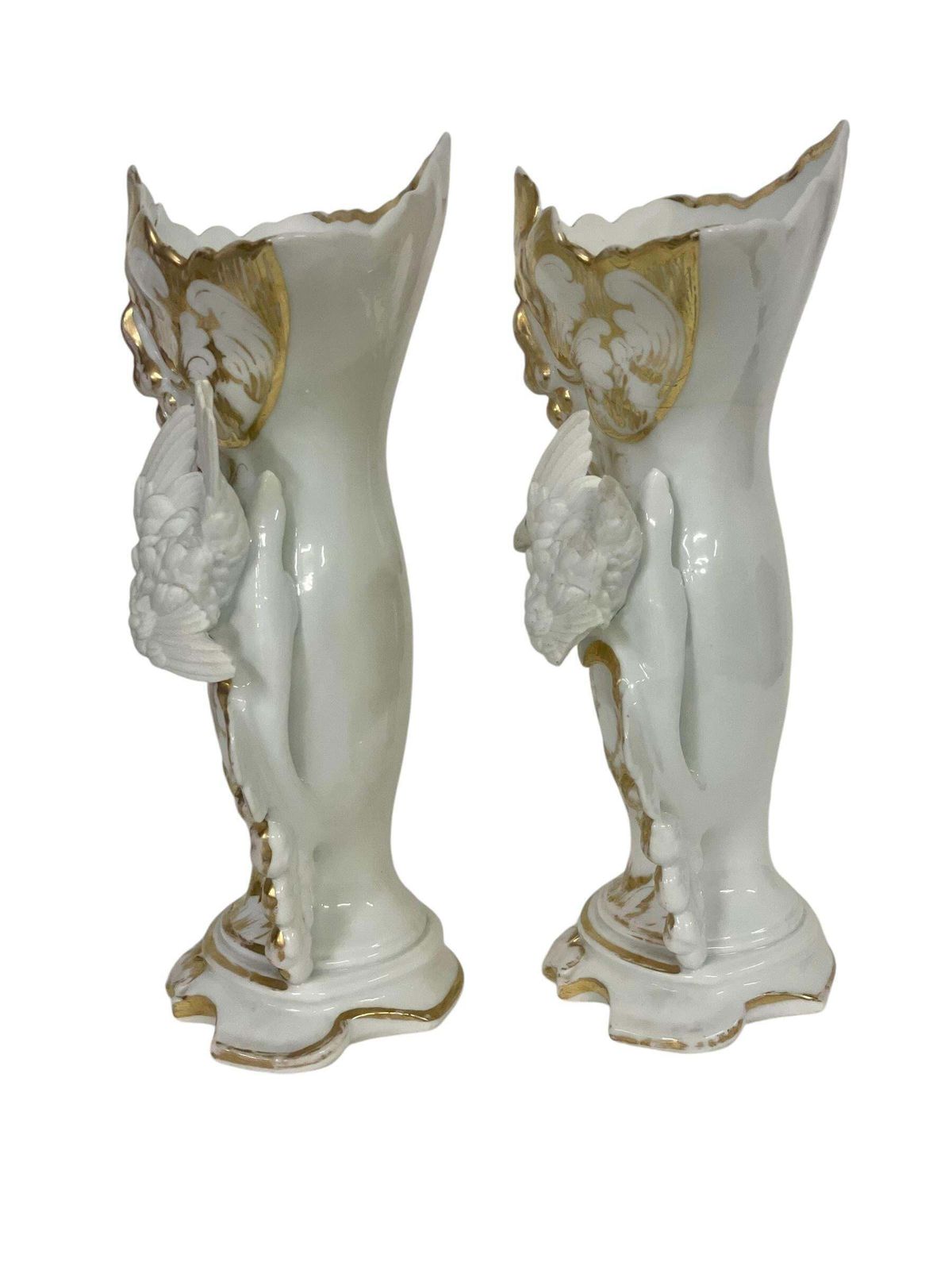 Pair Of 19th Century Tall Paris Porcelain Vases photo Home Decor