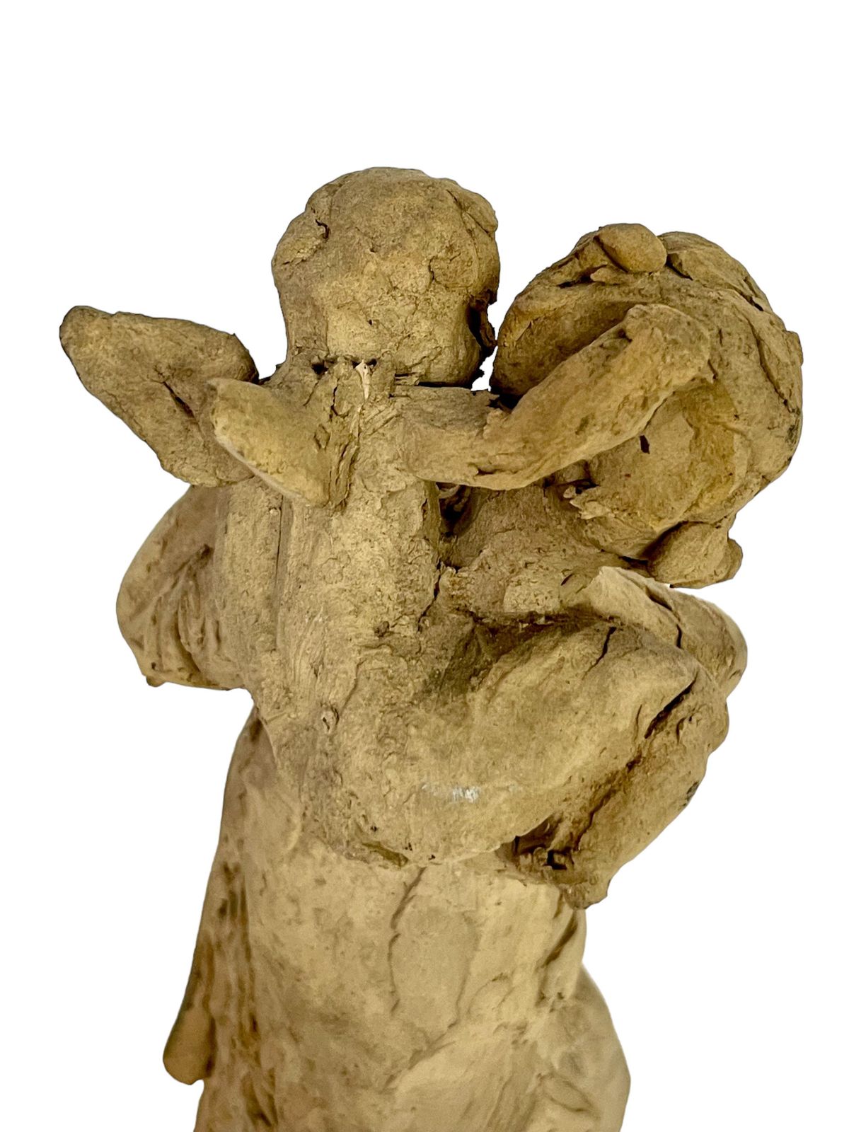 Terracotta Statuette Of A Goddess And Winged Cherub photo vinterior