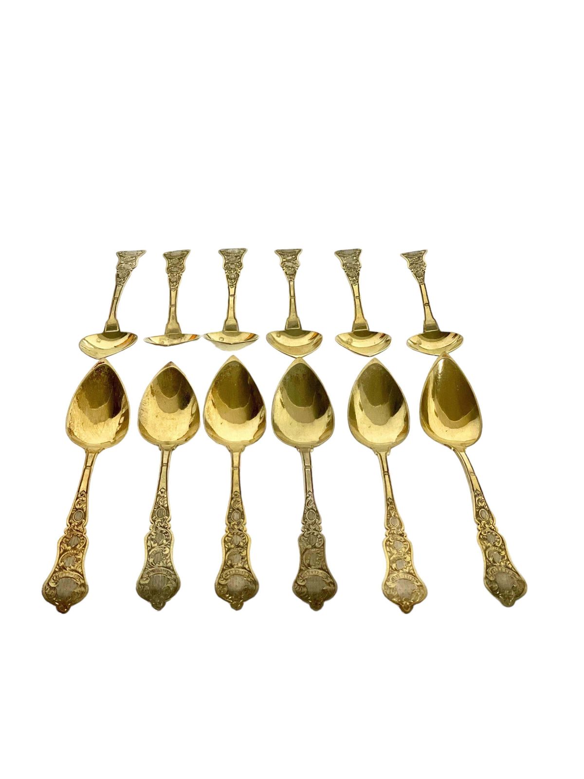 Set Of Twelve 19th Century Vermeil Spoons In Its Original Leather Case photo furniture