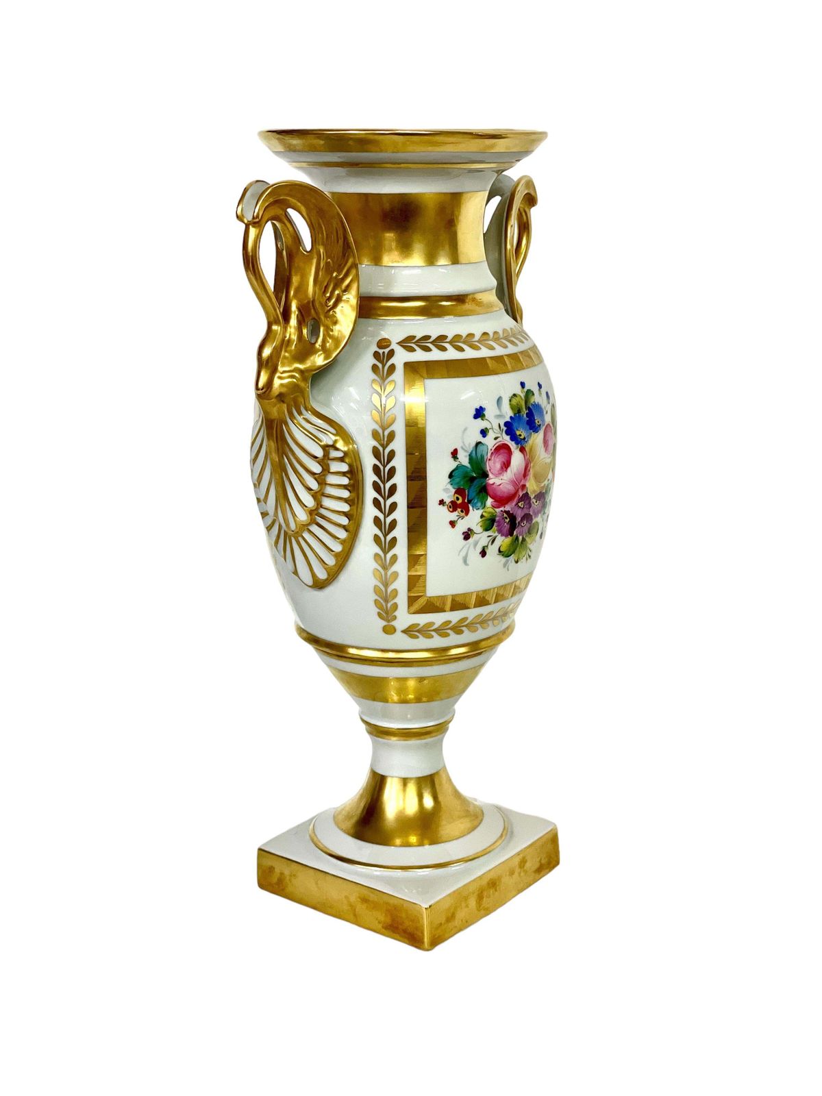 French Limoges Porcelain Gilded Baluster Vase photo 1117.0