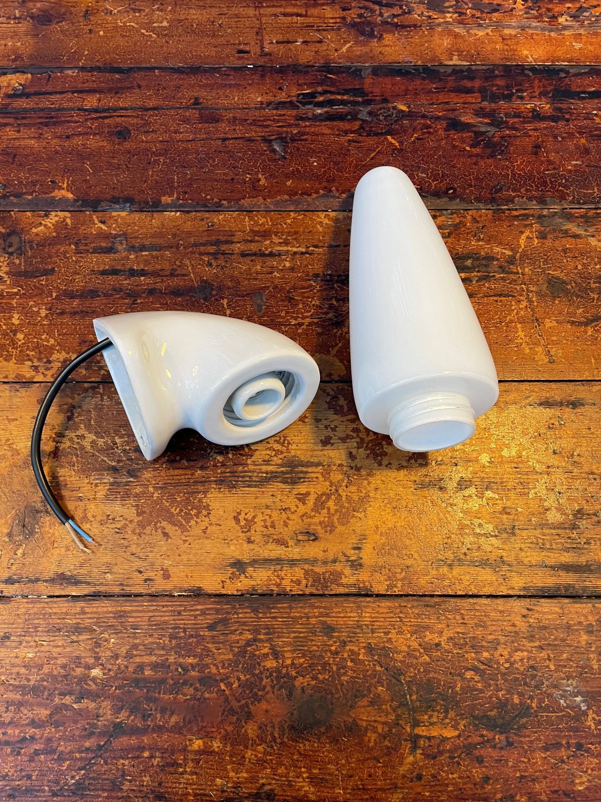 Vintage Ifö Of Sweden Ceramic Bathroom Lamps With Opaline Shades From The 1960s photo furniture