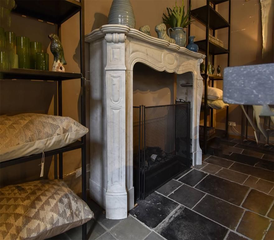Carrara Marble Pompadour Fireplace Mantel 19th Century photo furniture