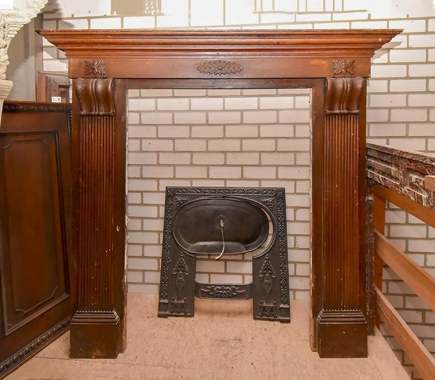 19th Century Antique Wooden Fireplace photo furniture