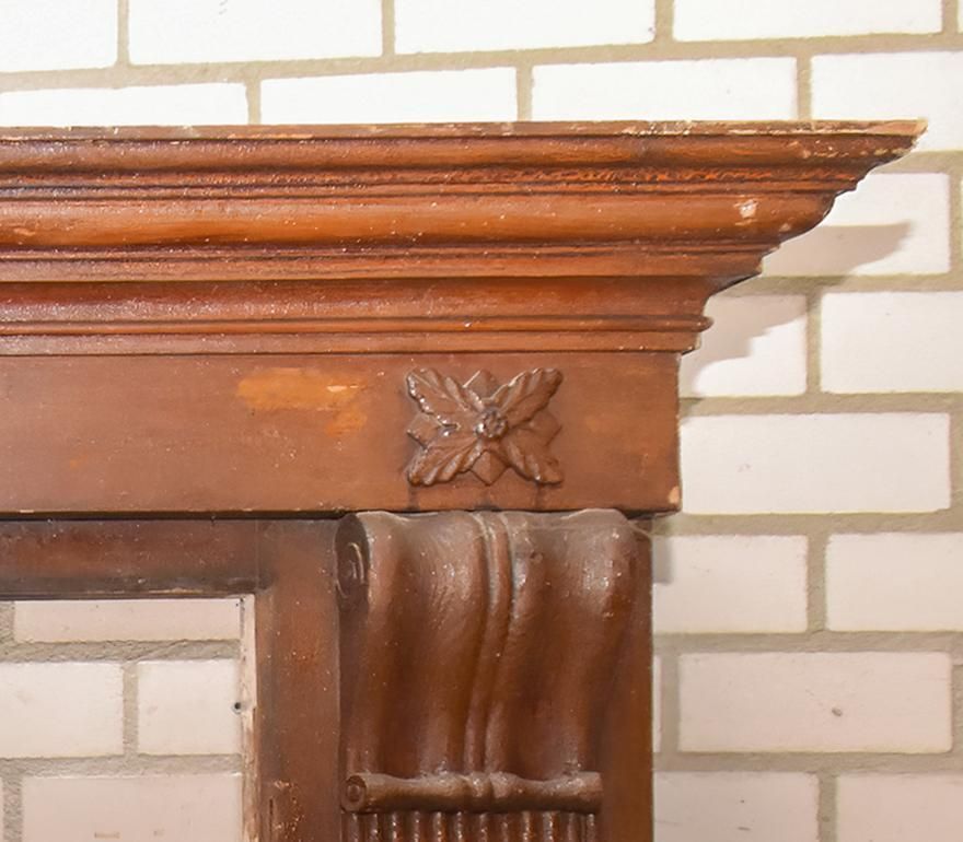 19th Century Antique Wooden Fireplace photo Home Fixtures