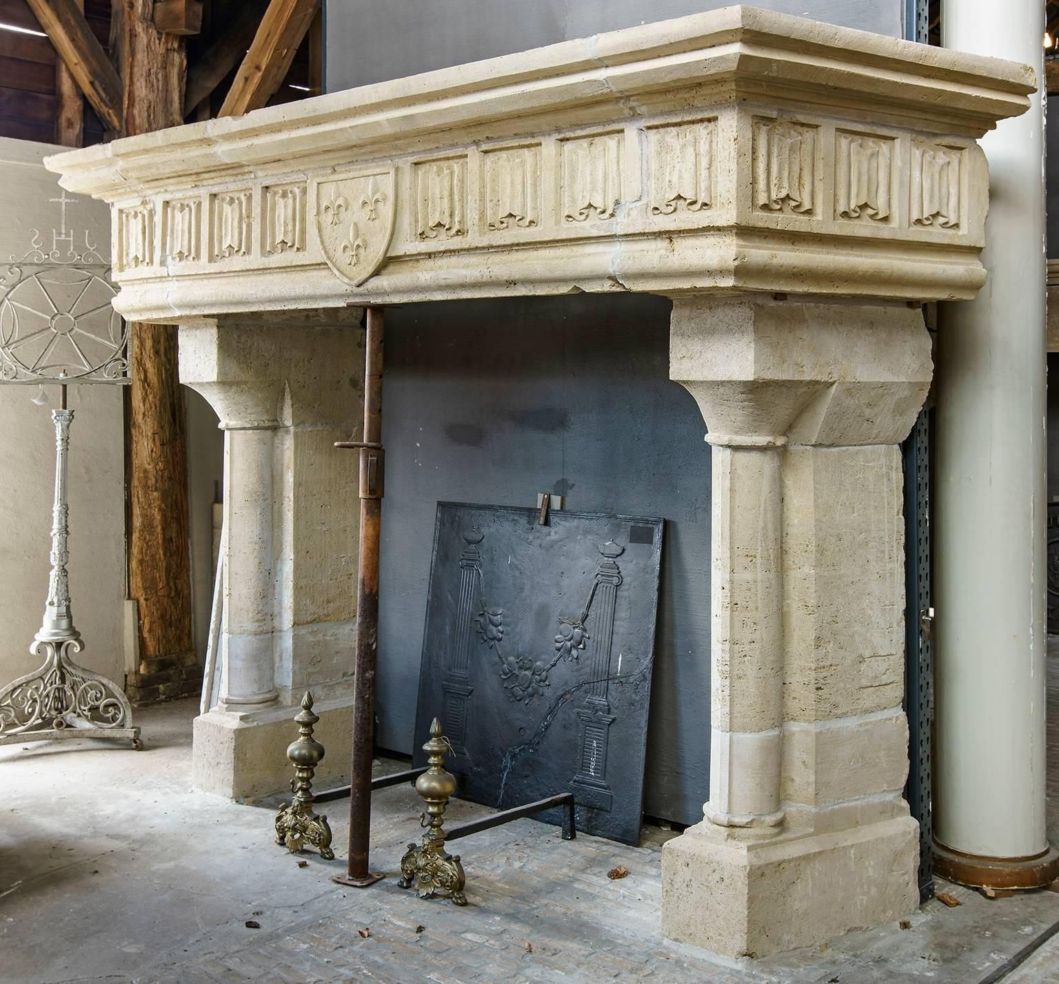 French Castle Fireplace Mantel photo furniture